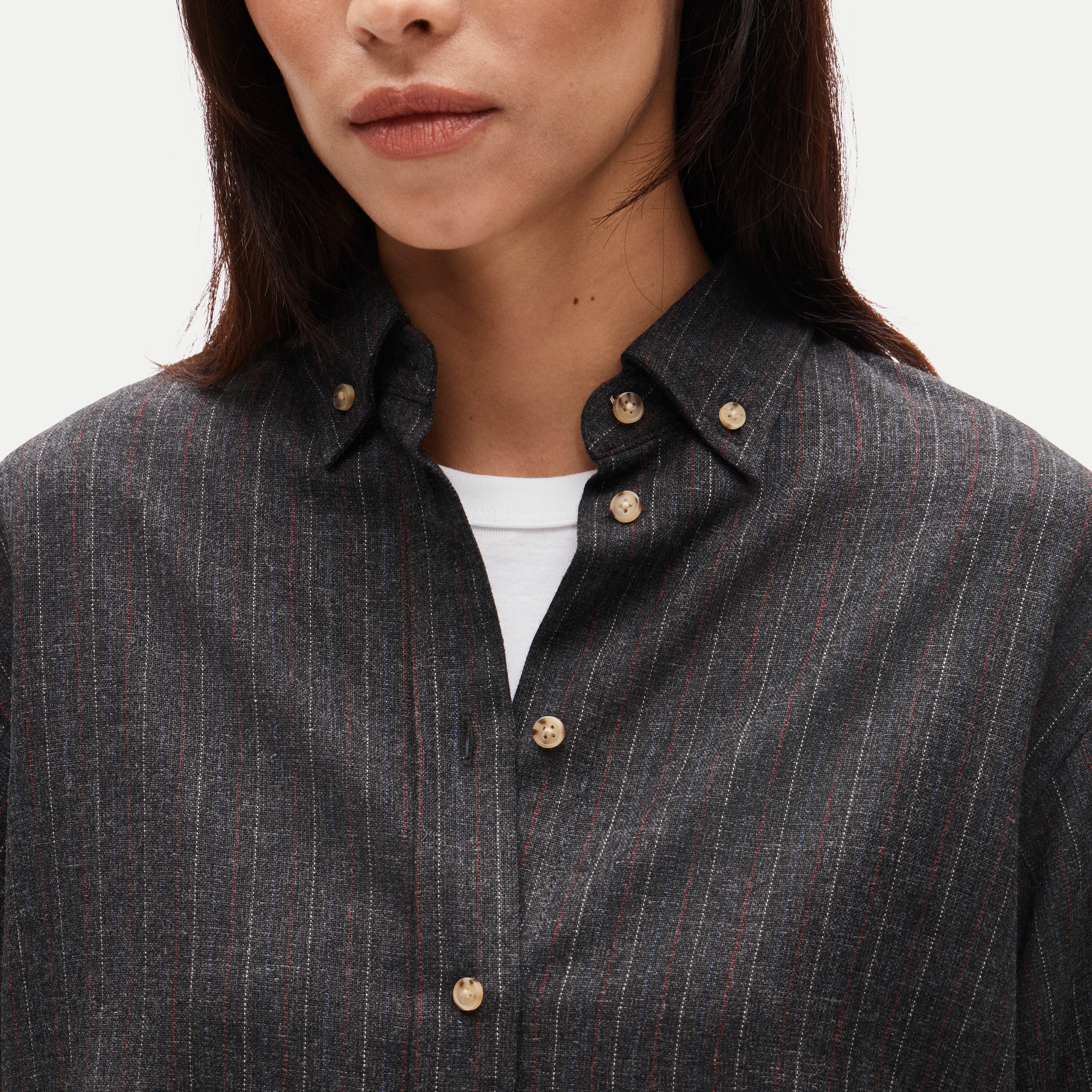 Esme button-up shirt in Italian wool blend