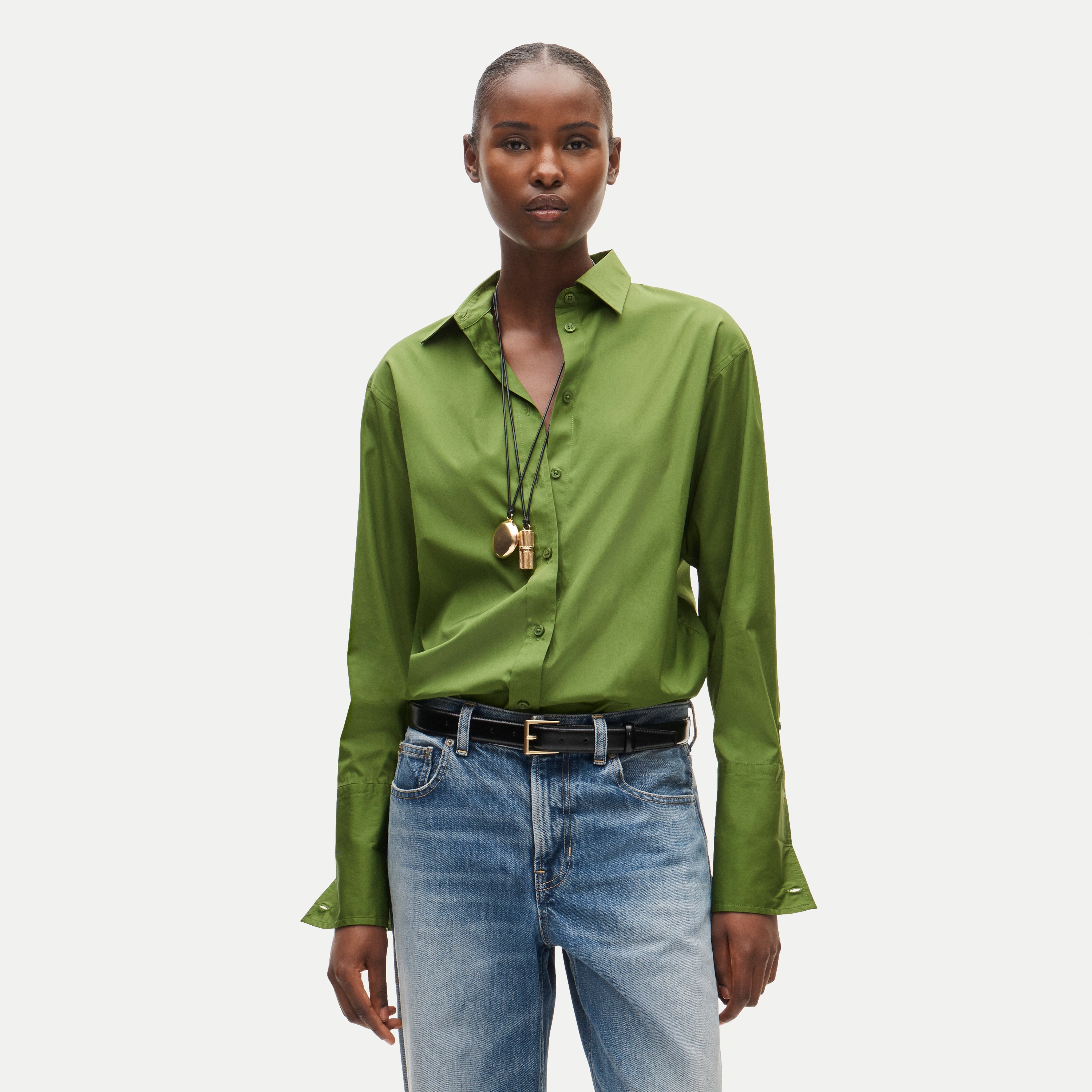 Esme Relaxed-fit Button-up Shirt In Greenwich Poplin For Women | J