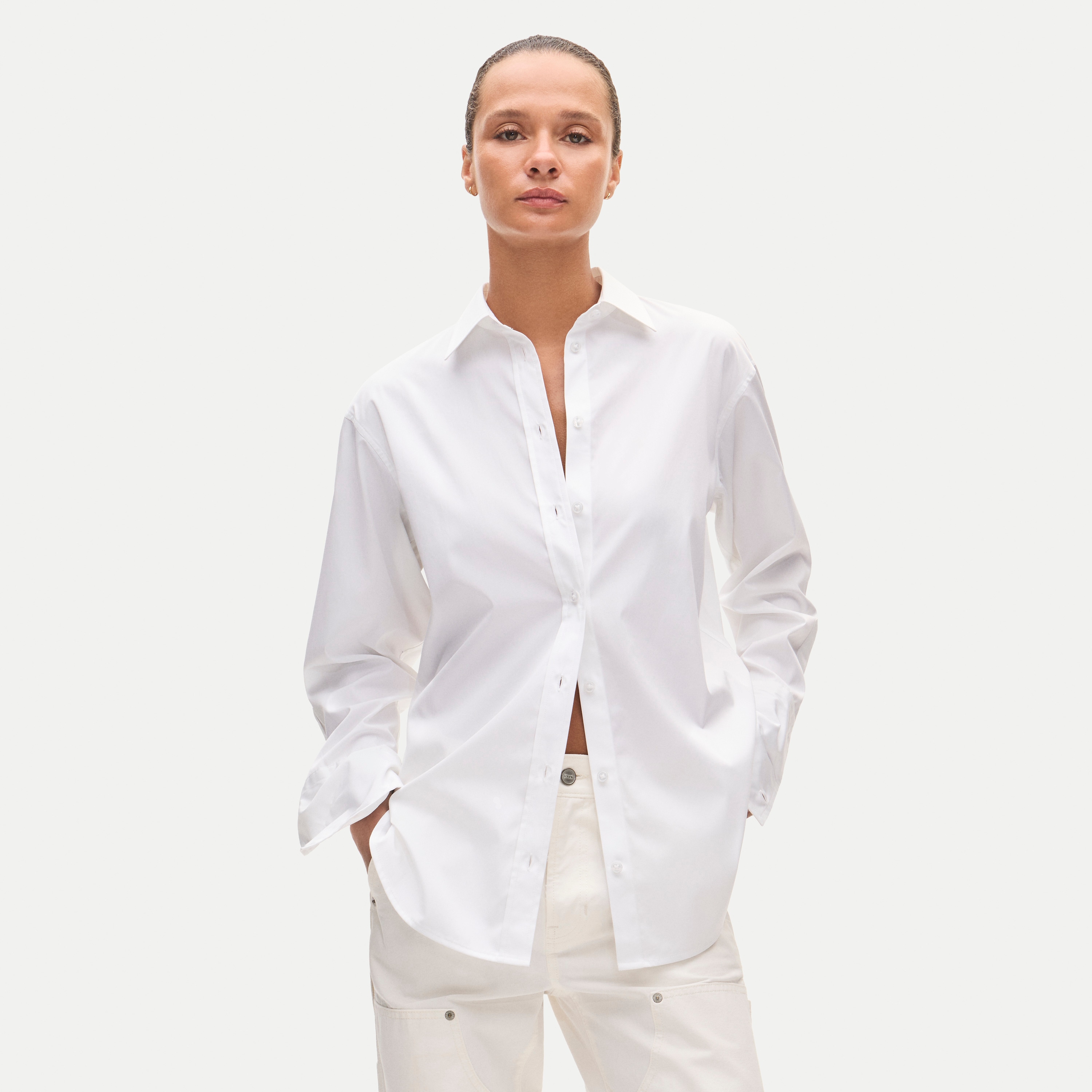 Esme relaxed-fit button-up shirt in Greenwich poplin