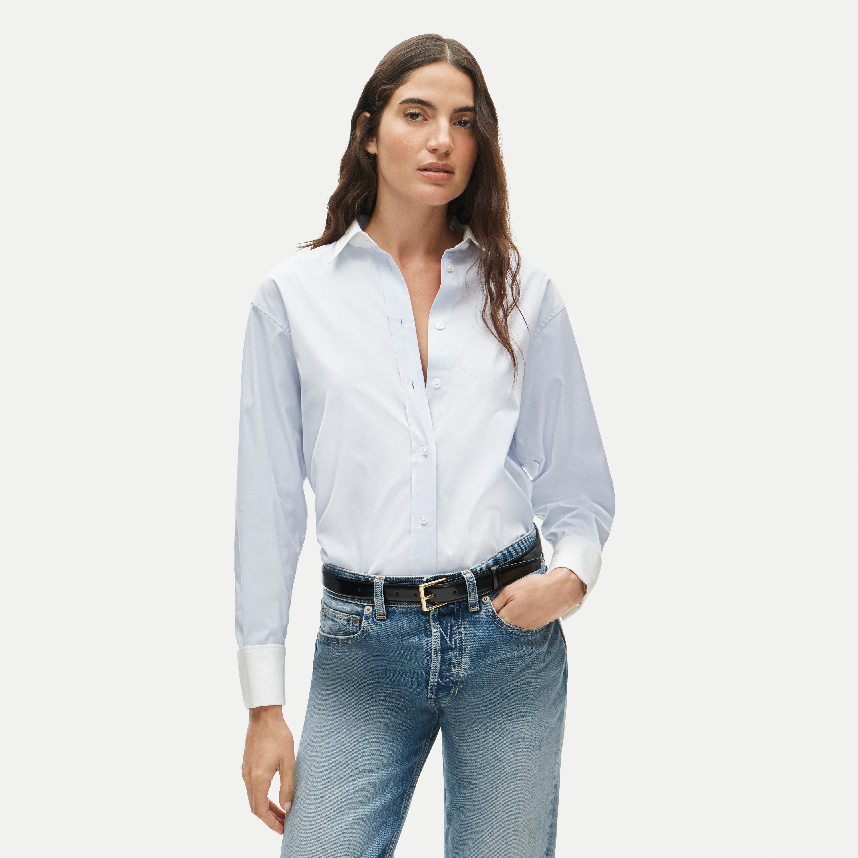 Esme relaxed-fit button-up shirt in Greenwich poplin