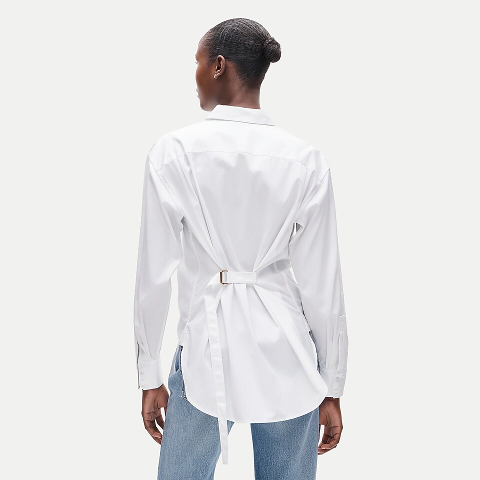 Cinched-back button-up shirt in Greenwich poplin by J.Crew