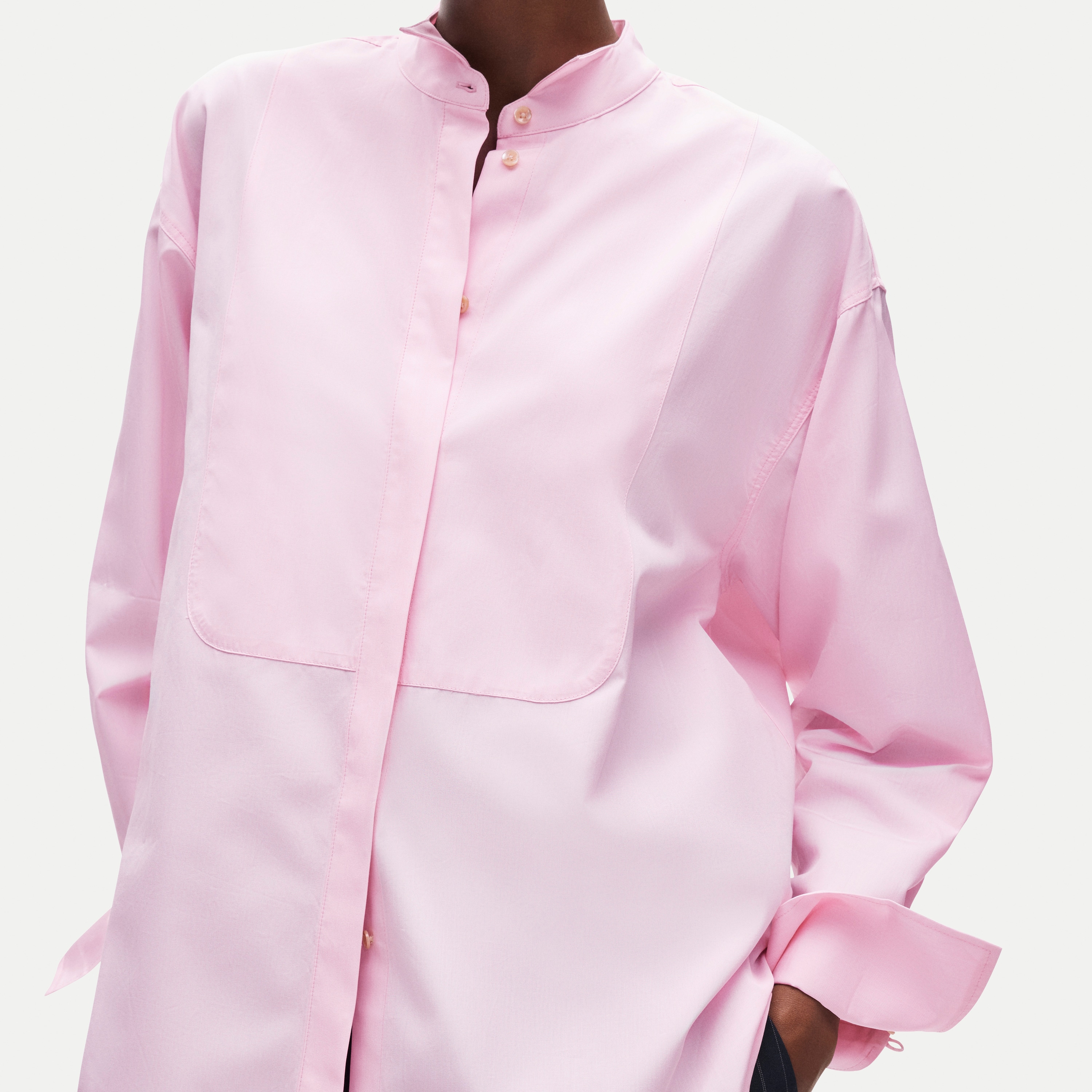 Tuxedo-bib Button-up Shirt In Thomas Mason® Cotton Poplin For