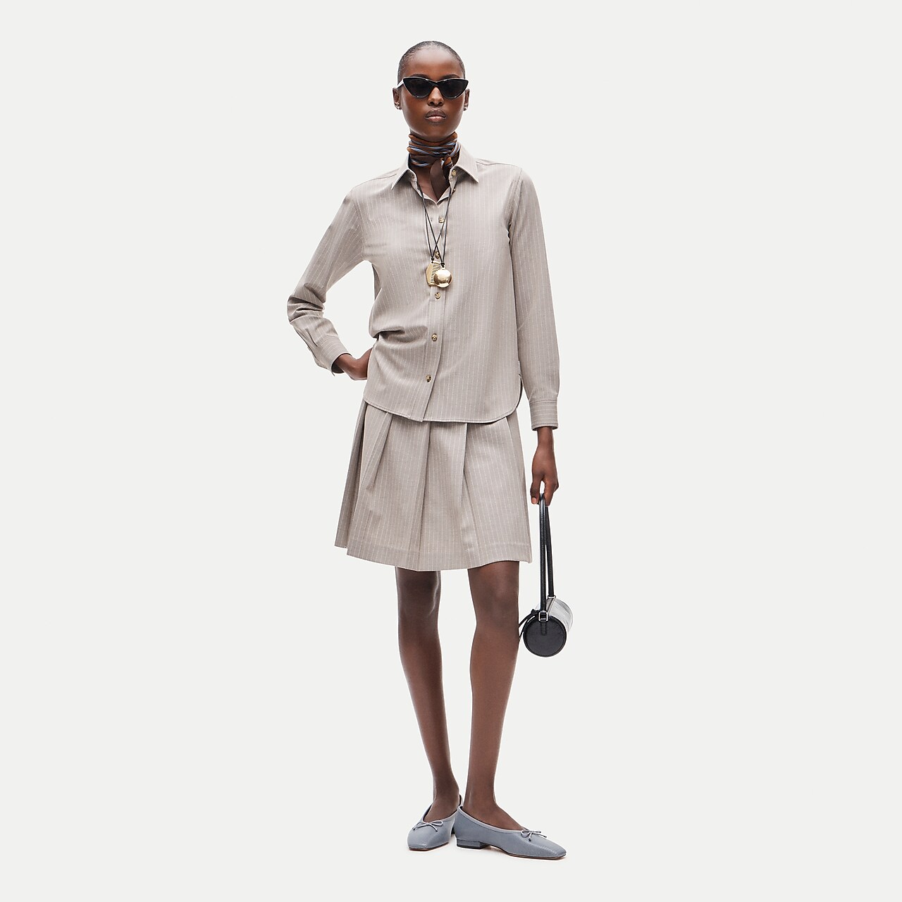 Jules Ruffle-collar Shirt In Striped Crepe De Chine For Women | J.Crew