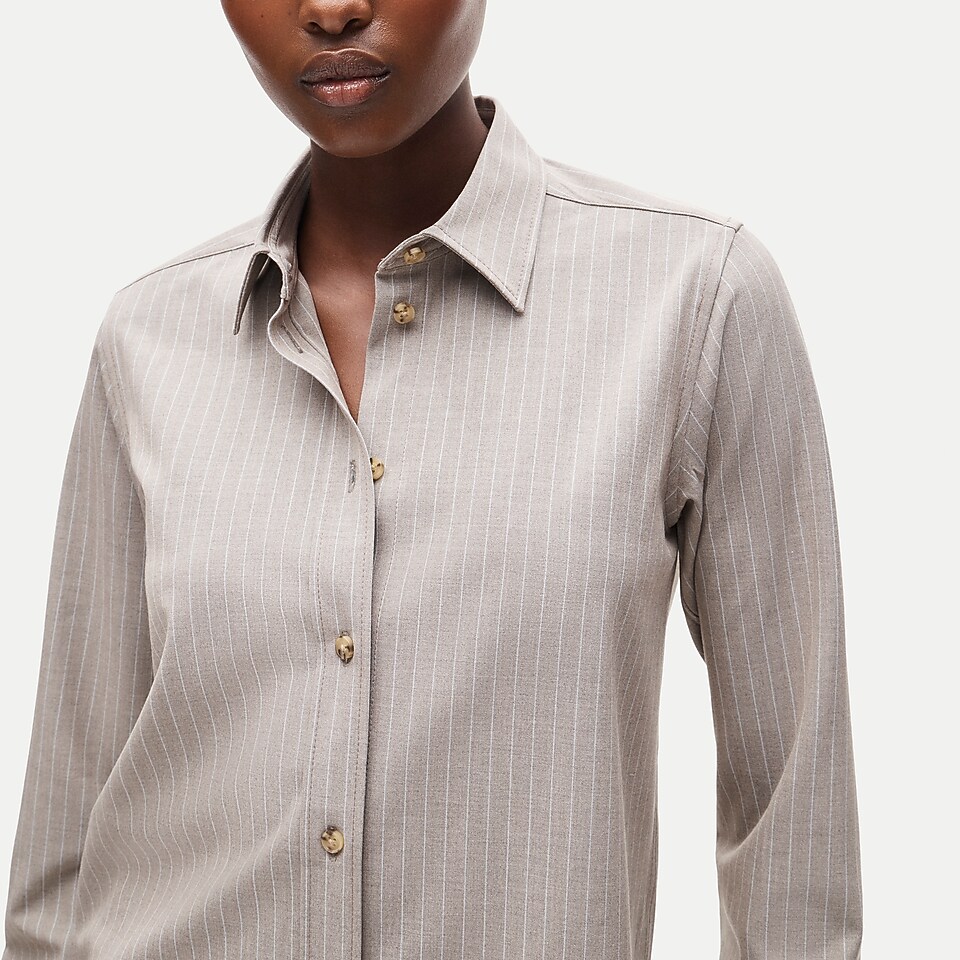 Jules classic-fit button-up shirt in striped Gramercy suiting by J.Crew
