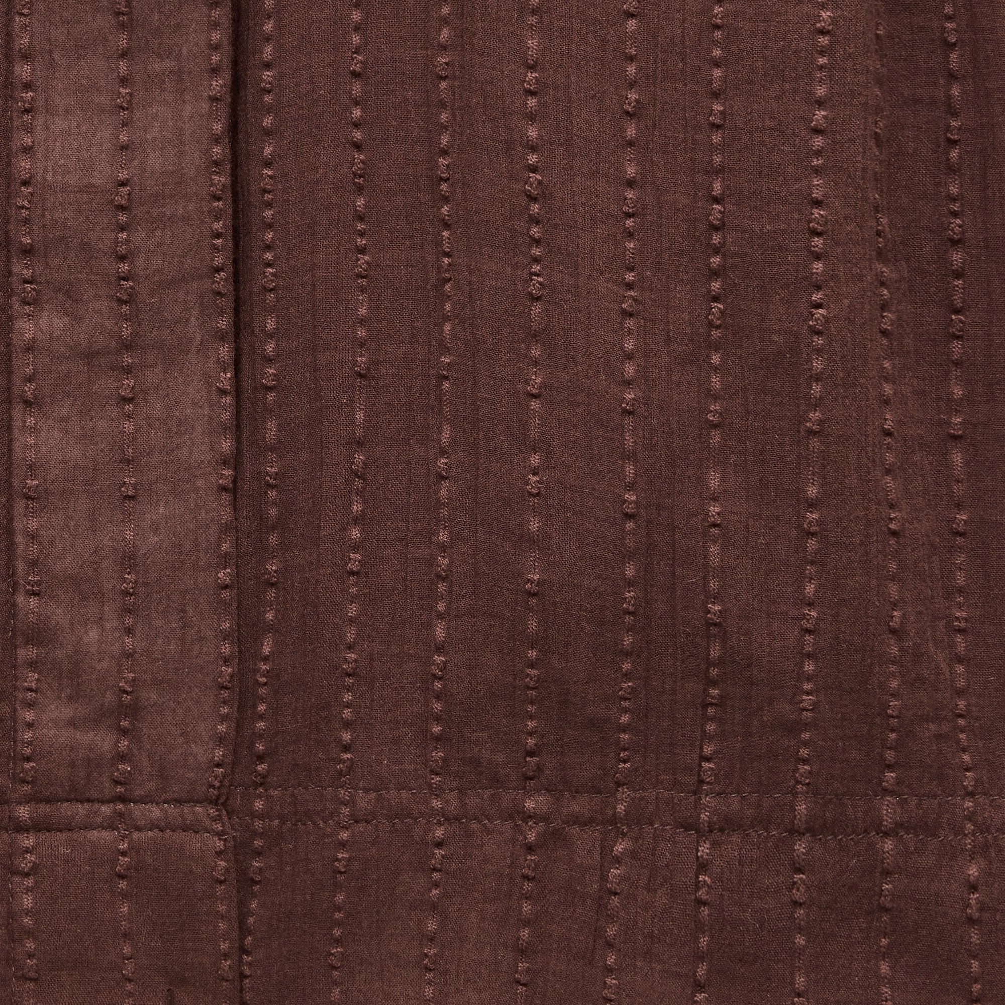 Button-front blouse in striped textured cotton