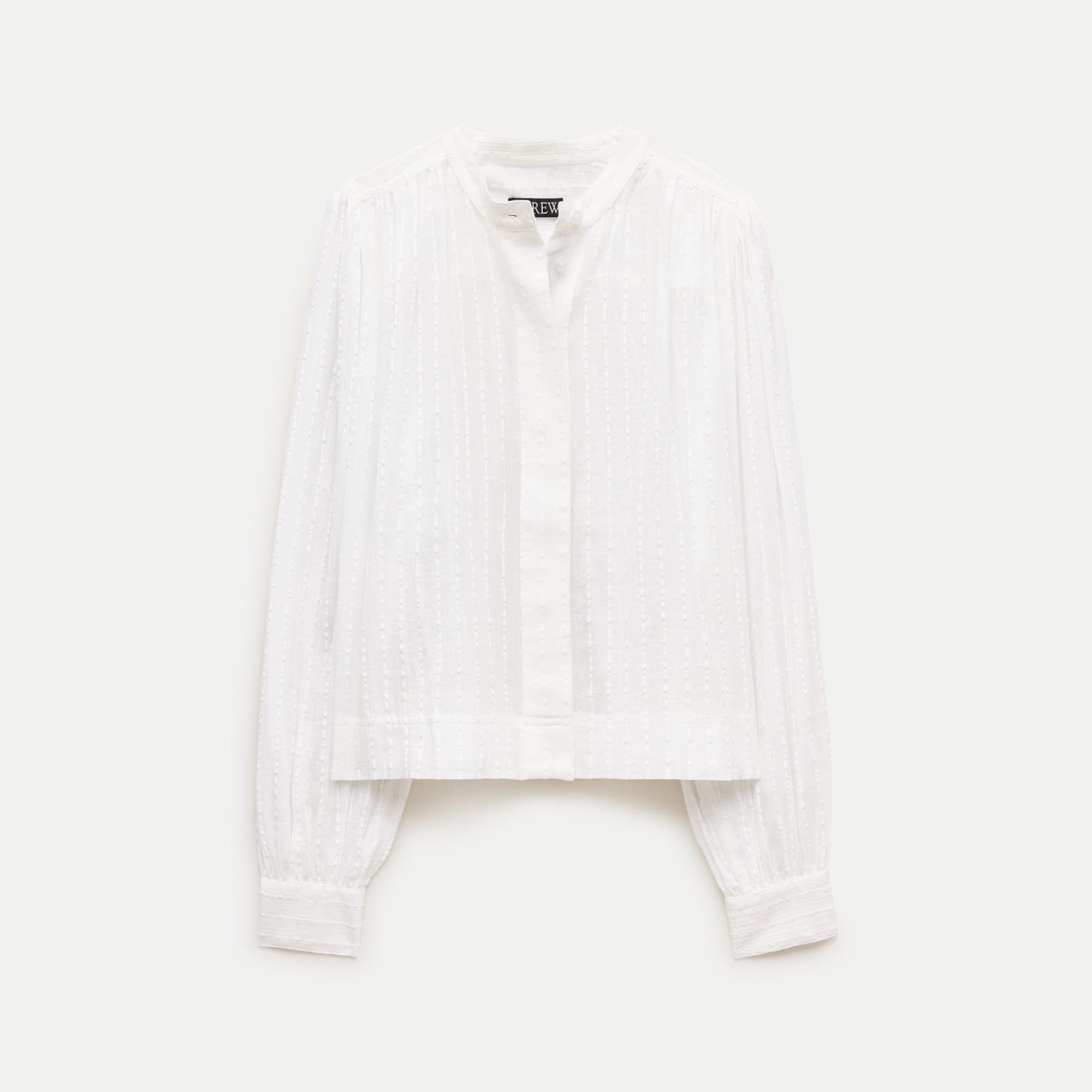 Button-front Blouse In Striped Textured Cotton For Women | J.Crew
