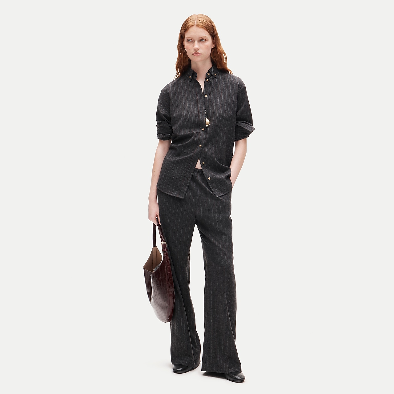 Cosmo pant in pinstriped Italian wool blend by J.Crew