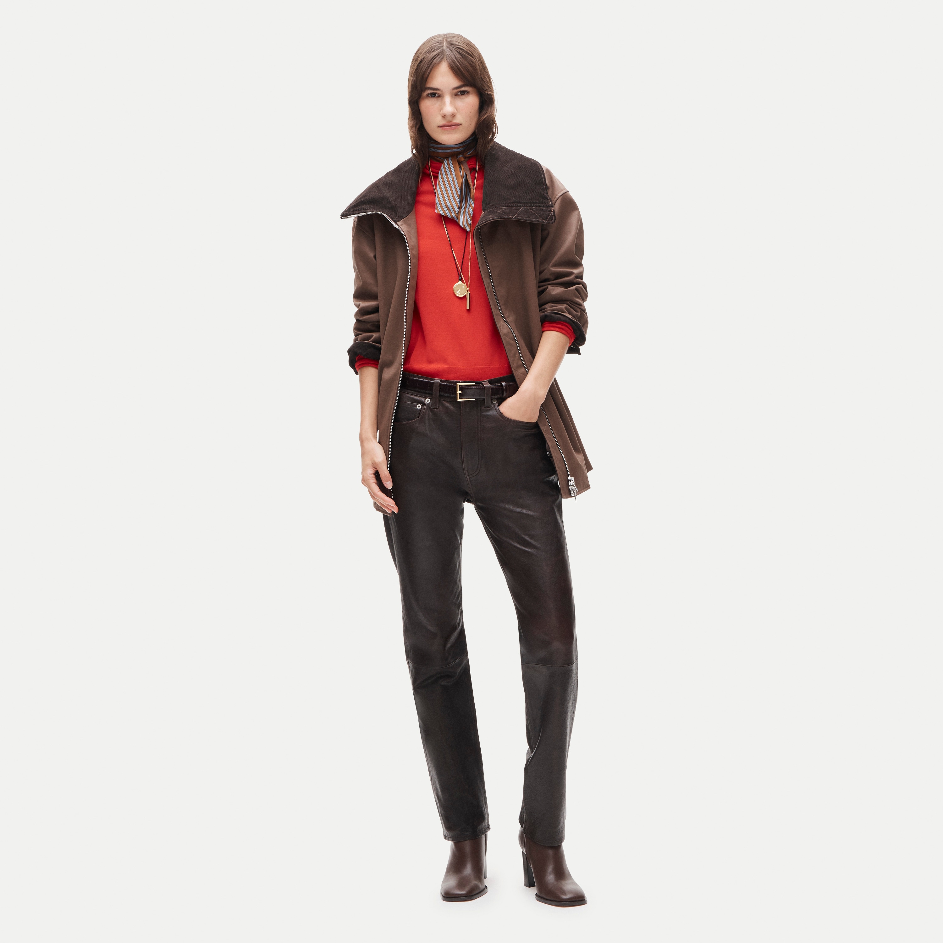 Jesse relaxed-straight pant in leather