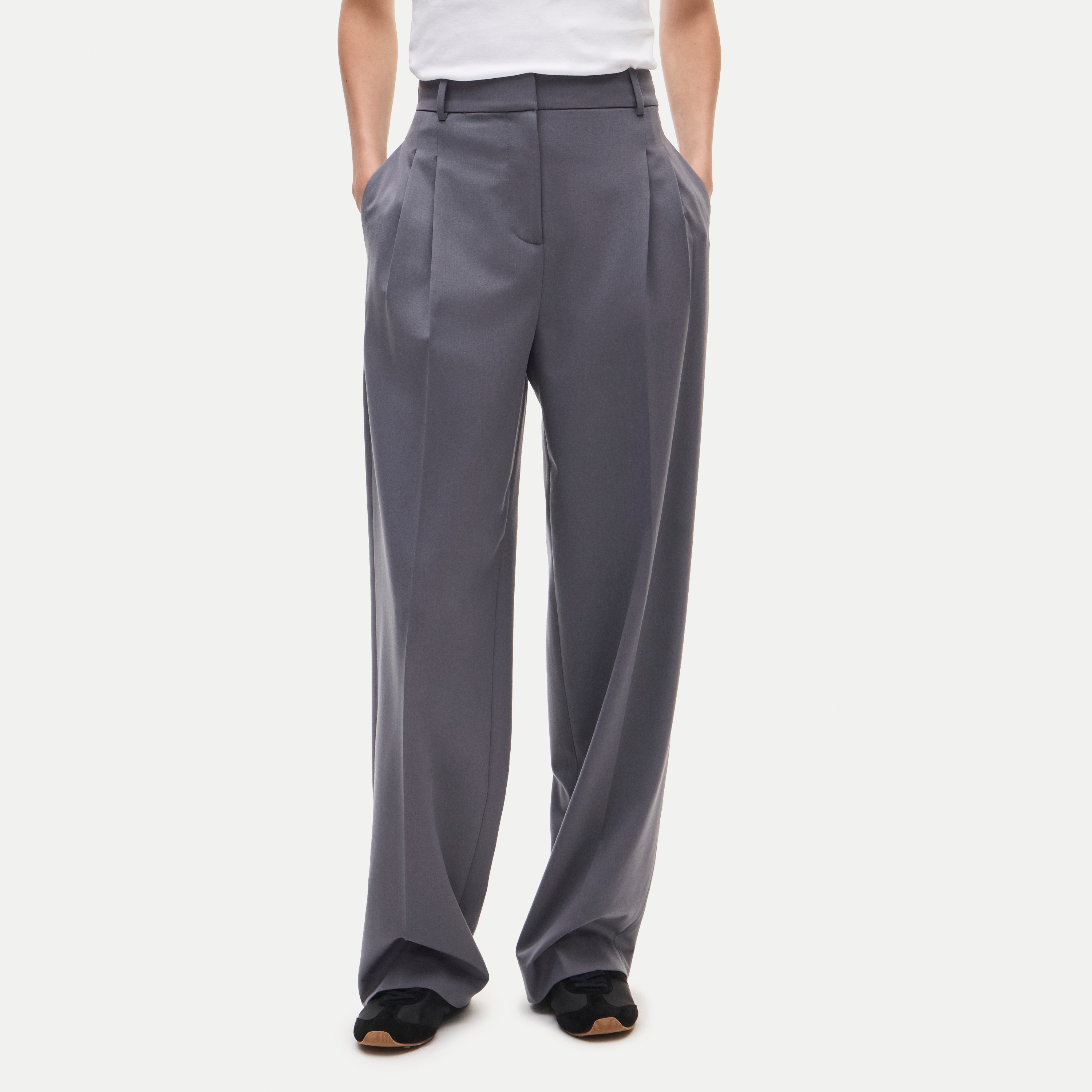 whowhat O別注 Wool twill trousers ライトグレー WHOWHAT