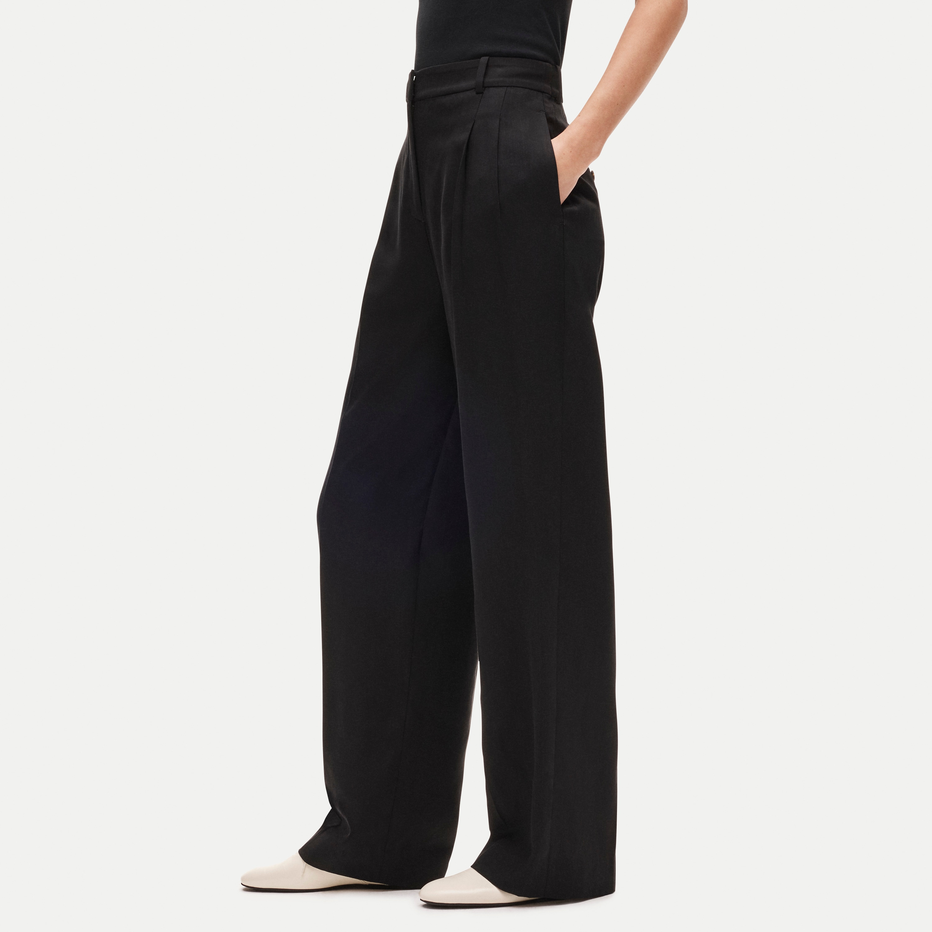 Pleated Wide-leg Trouser In Twill For Women | J.Crew