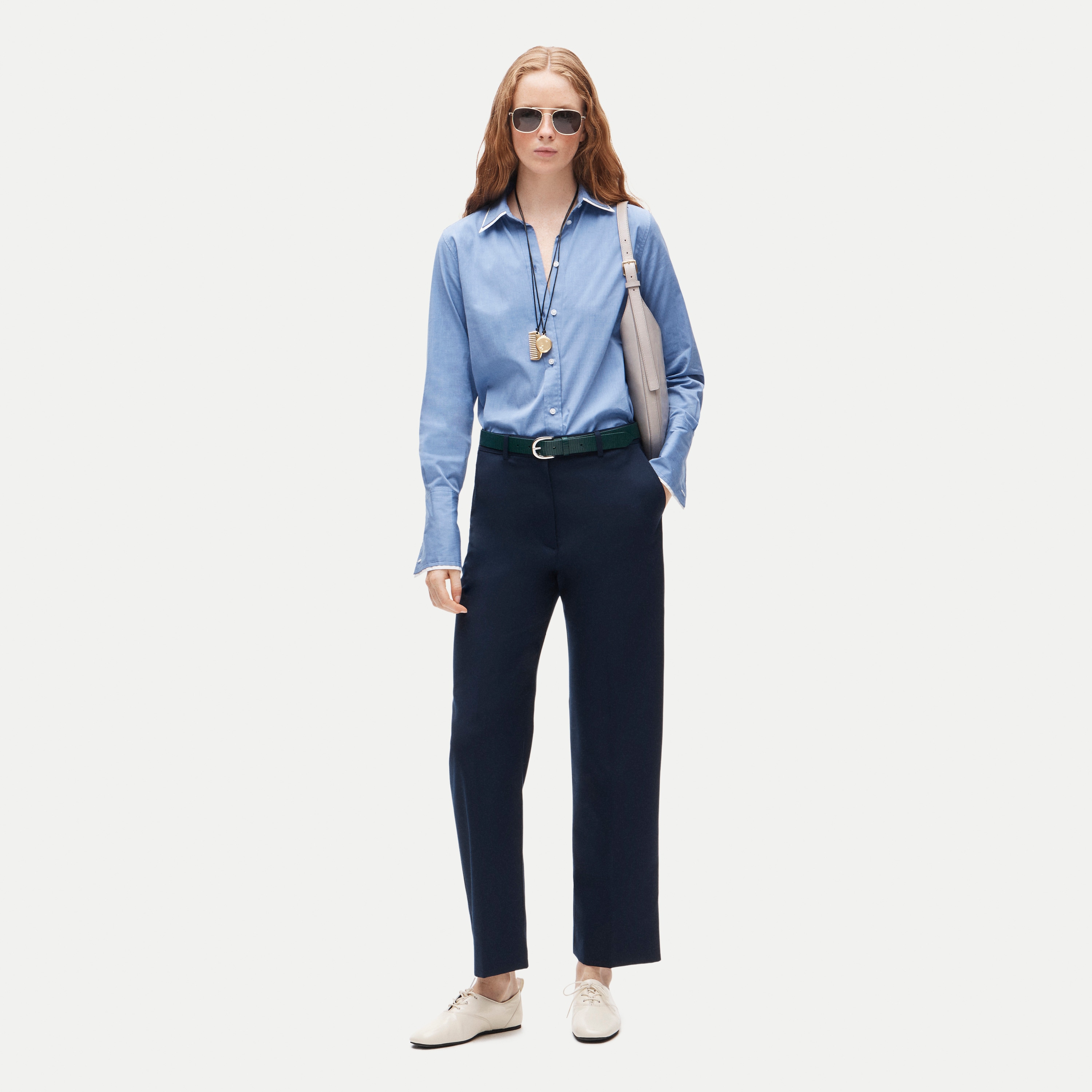 Tapered trouser pant in wool blend