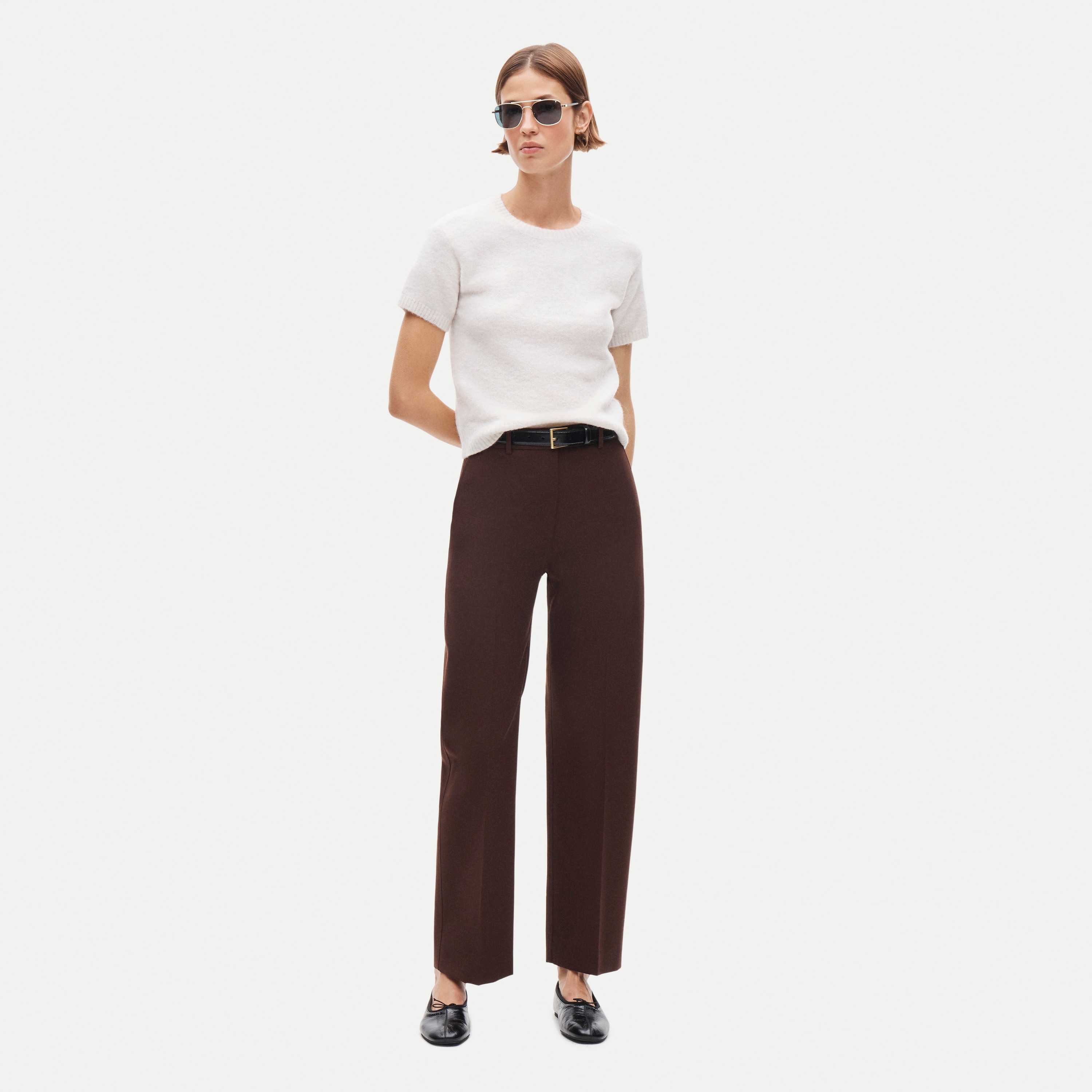 Tapered trouser pant in wool blend