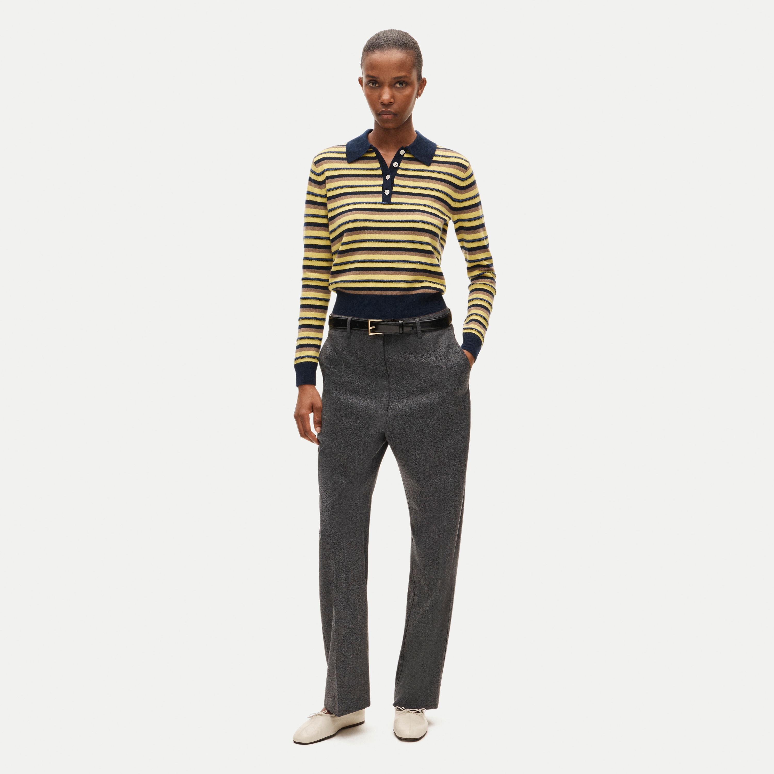 Barrel trouser pant in wool blend