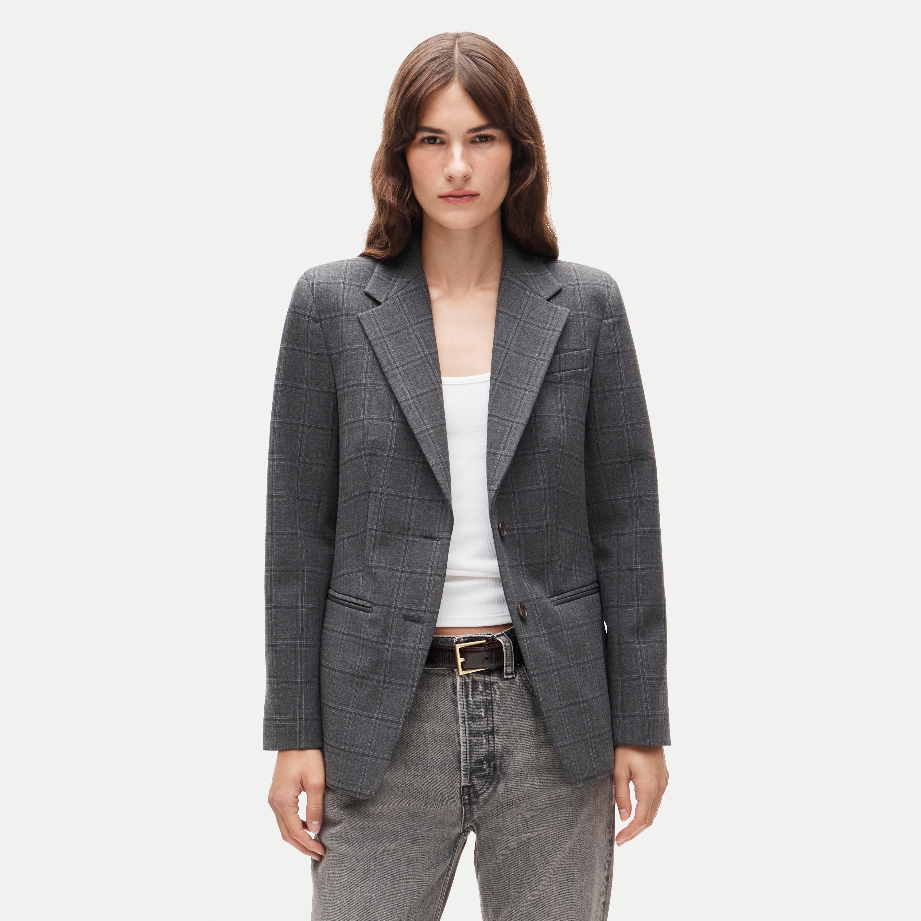 Margeaux blazer in plaid four-season stretch