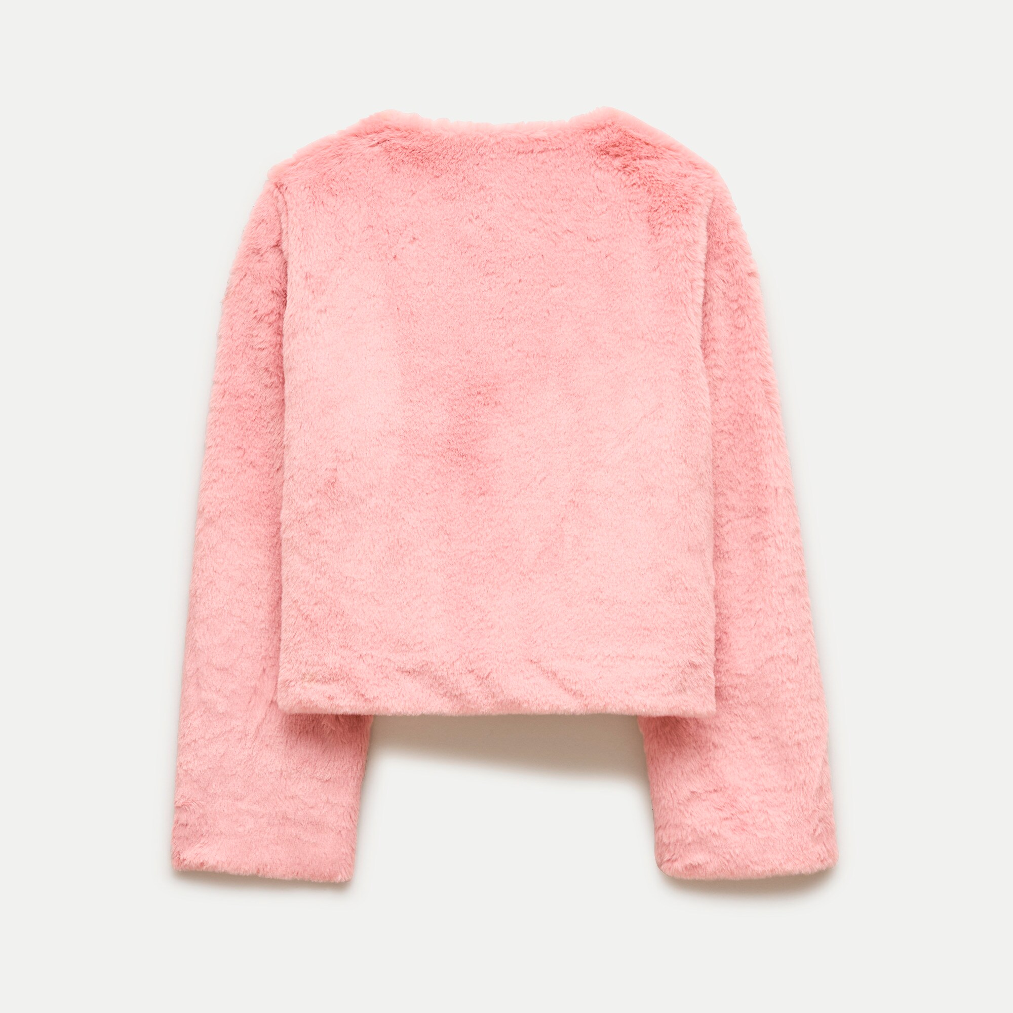 American Girl® x J.Crew pink faux-fur jacket for girls