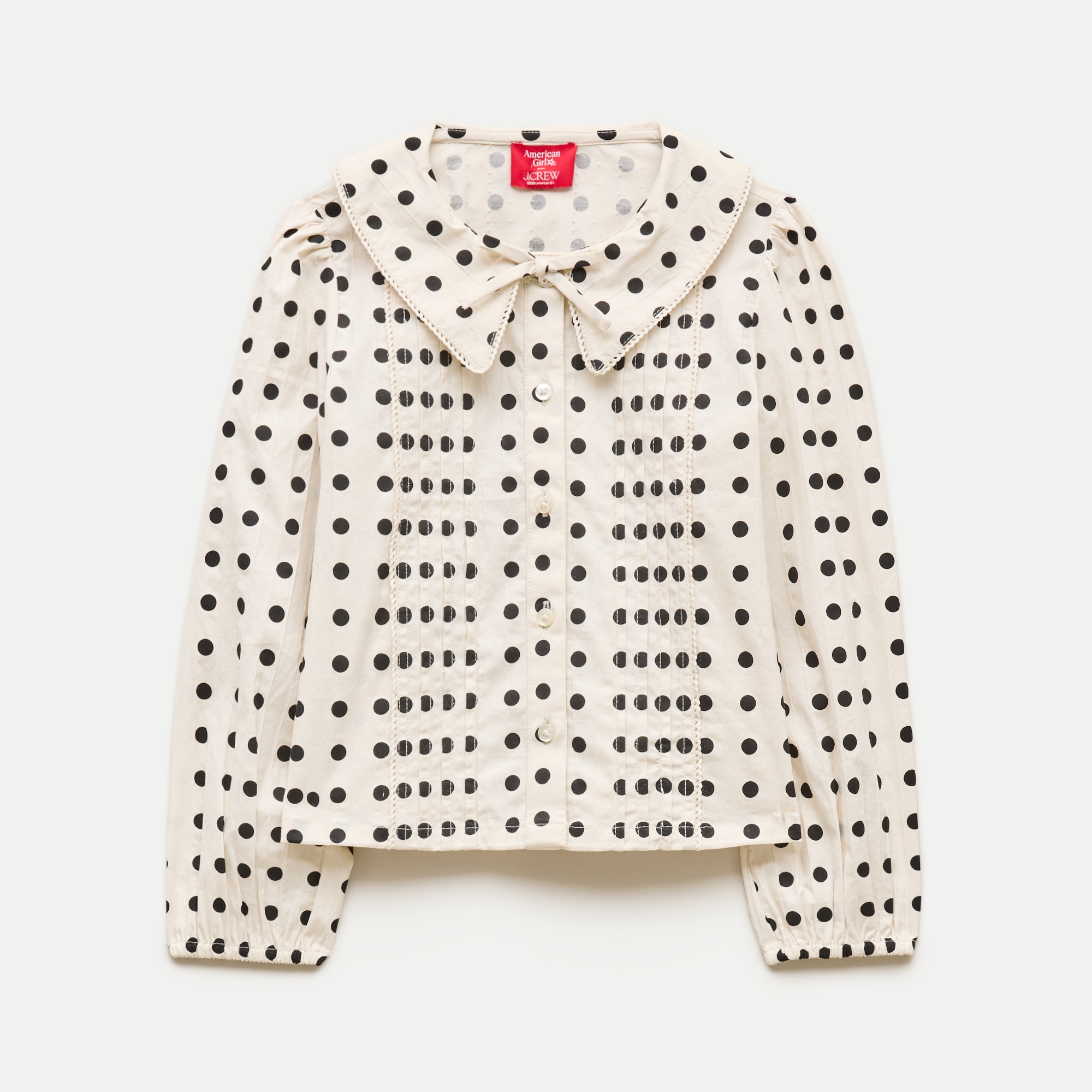 American Girl® x J.Crew puff-sleeve polka-dot top for girls