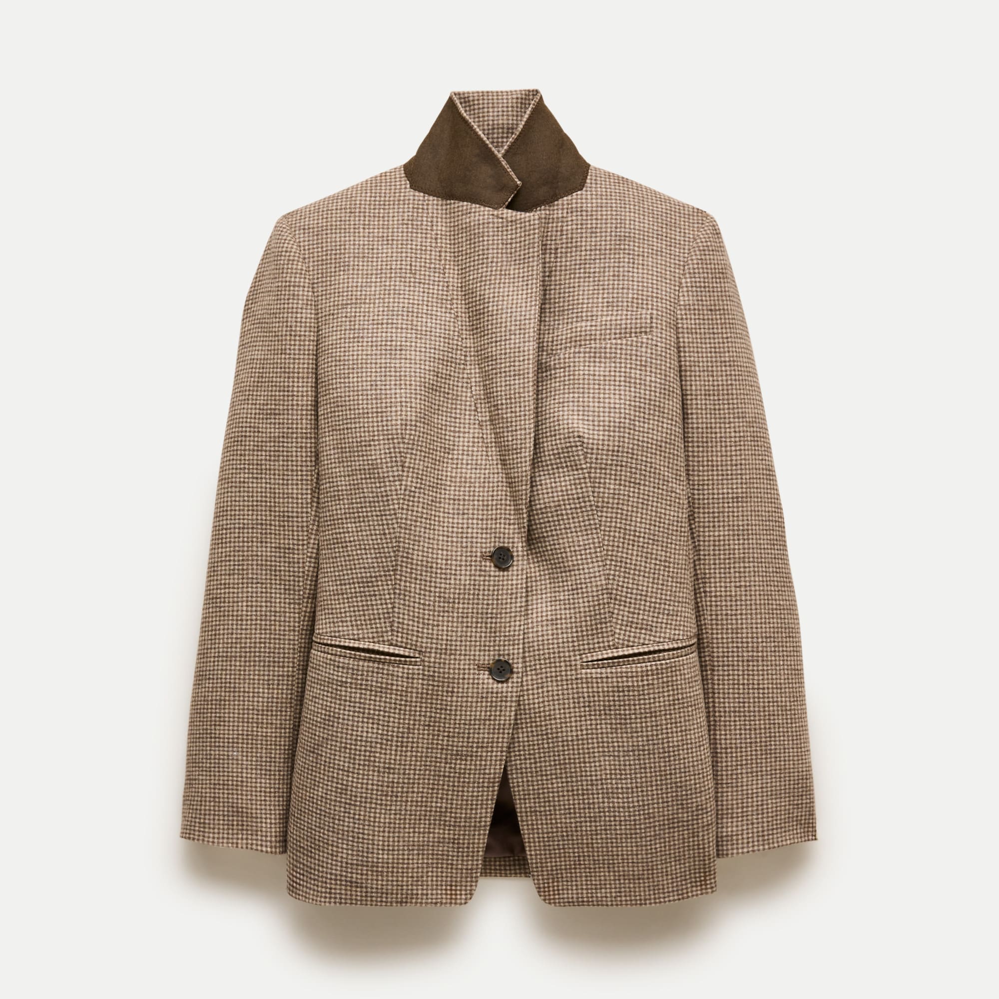 Margeaux blazer in plaid wool-blend flannel