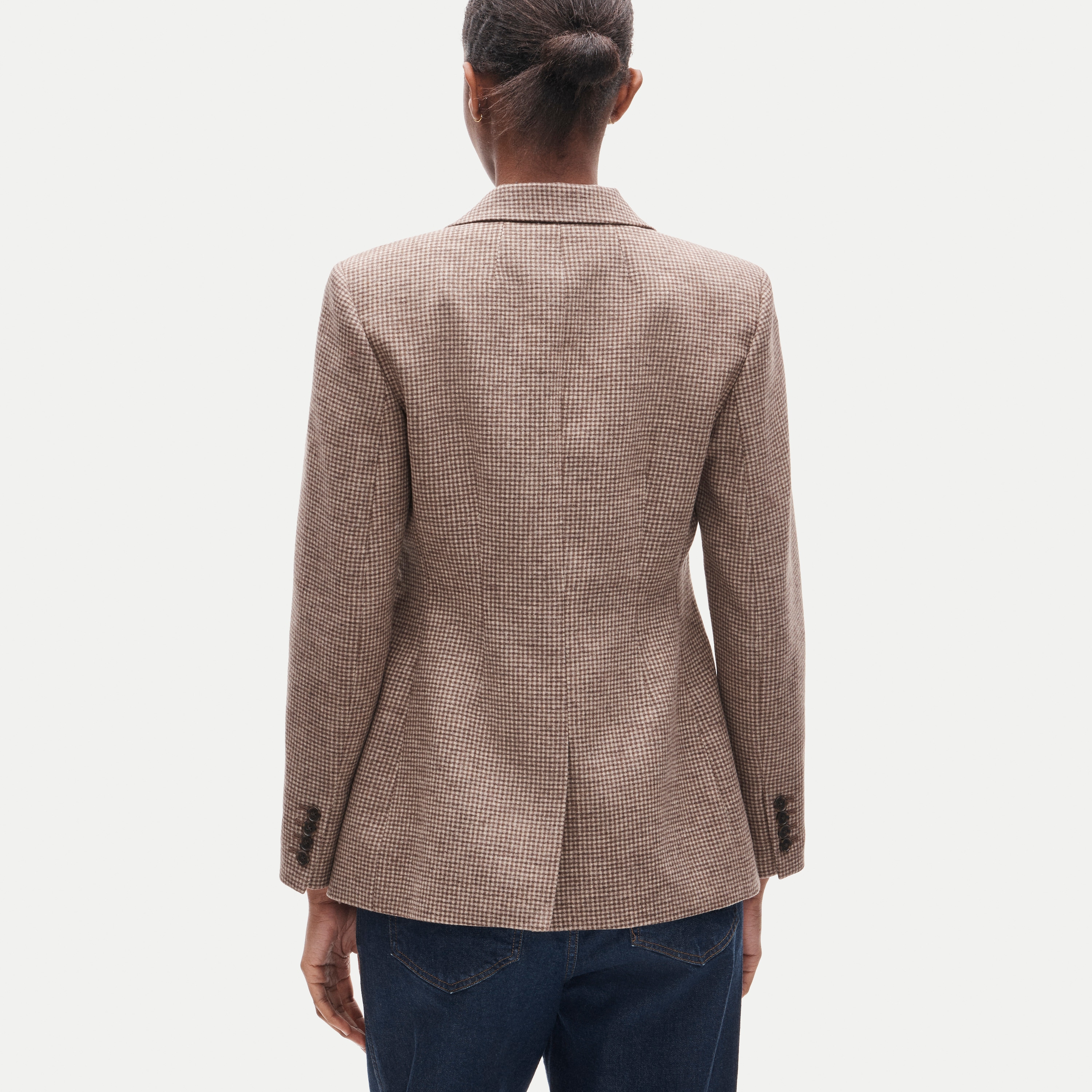 Margeaux blazer in plaid wool-blend flannel