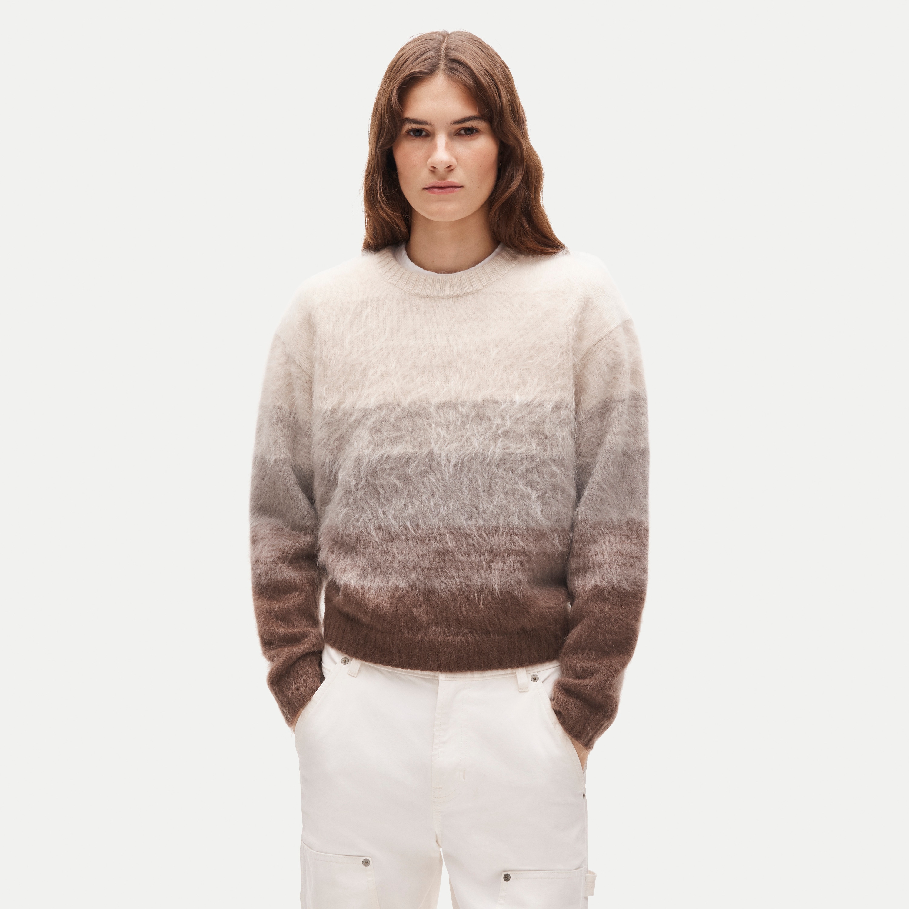 Perfect cashmere crewneck in ombré