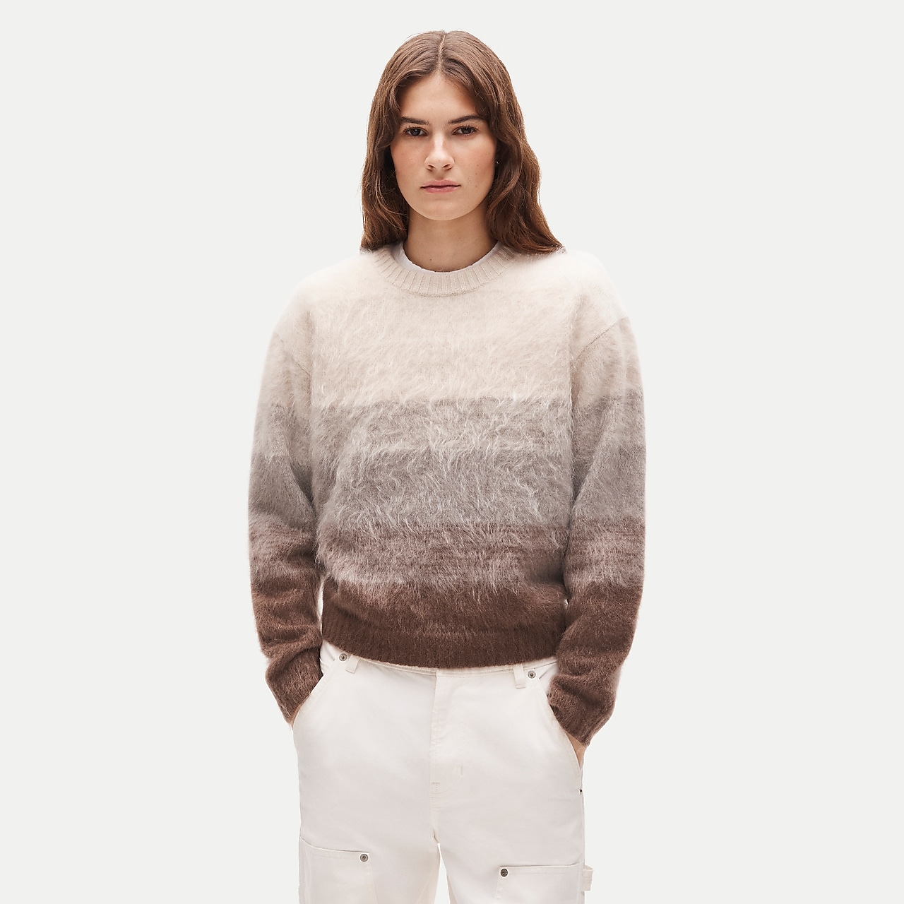 Perfect cashmere crewneck in ombré by J.Crew