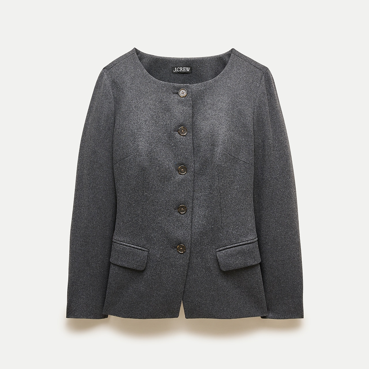 Collarless Jacket In Italian Tweed For Women | J.Crew