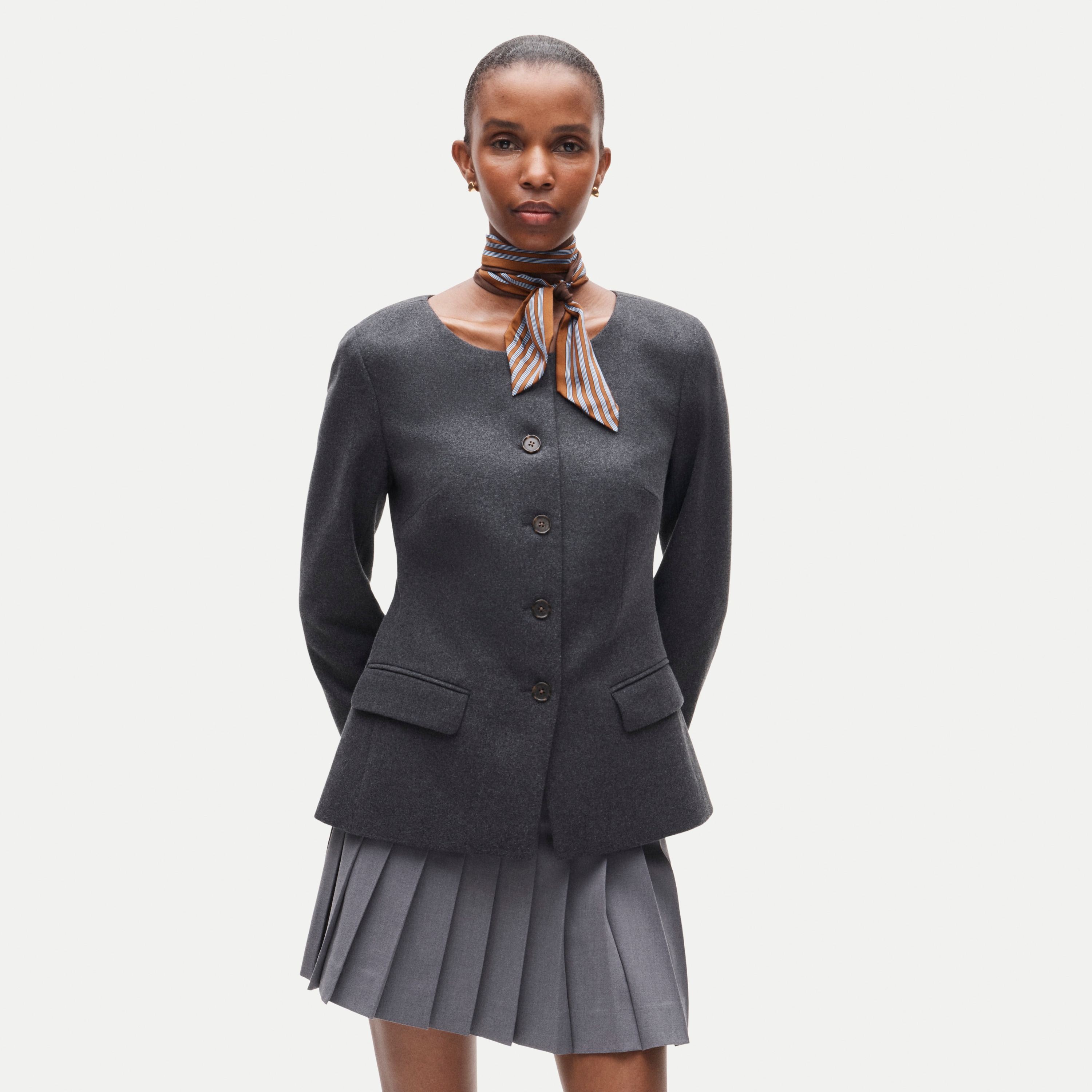 Lady jacket in heather wool blend
