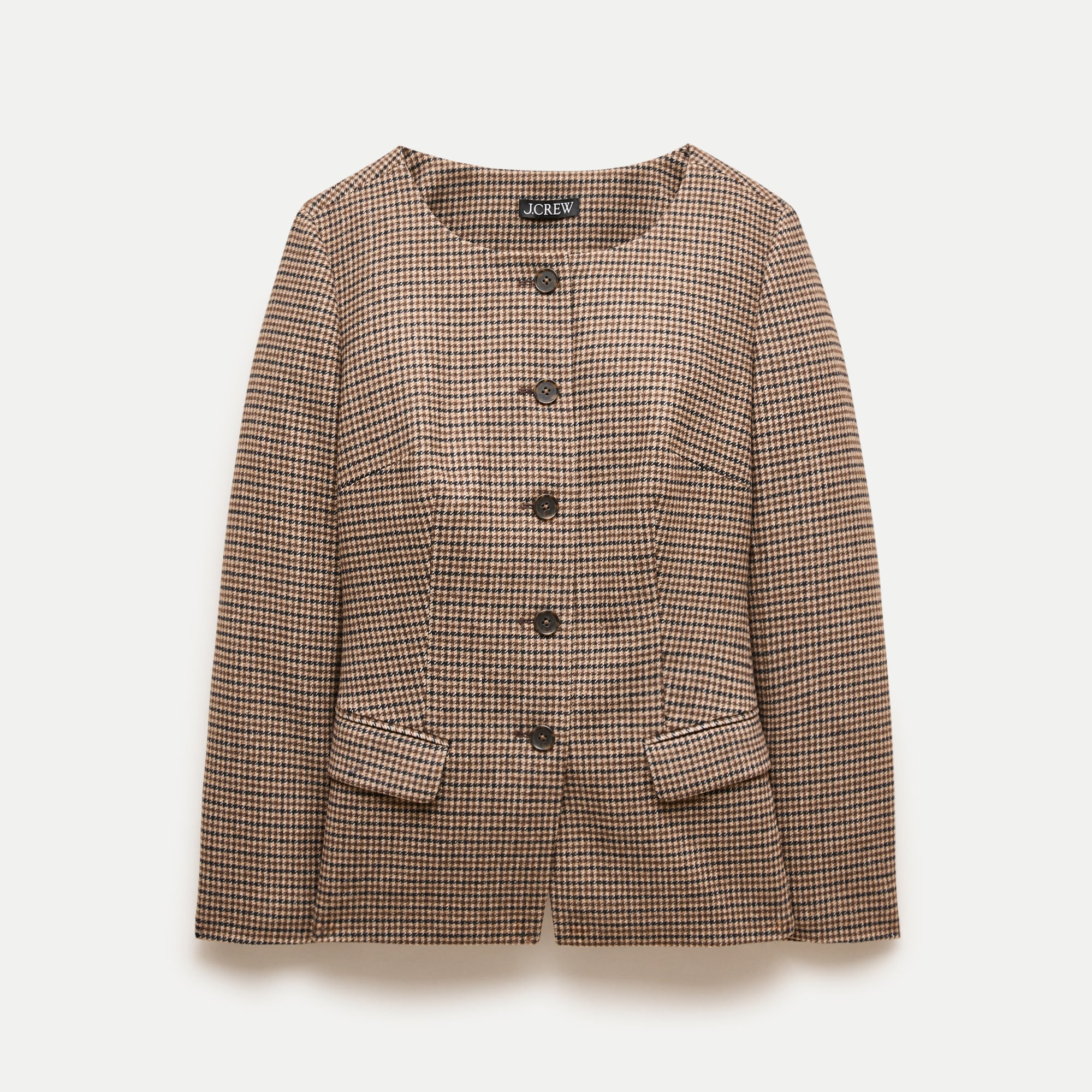 Lady jacket in plaid wool blend
