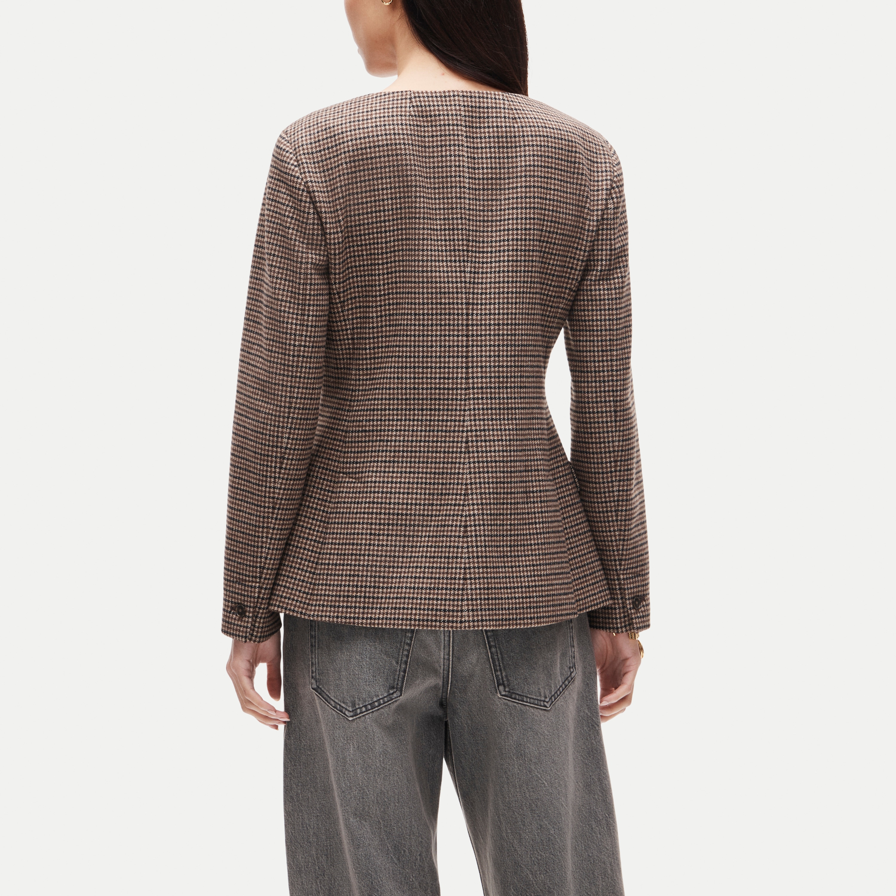 Lady jacket in plaid wool blend