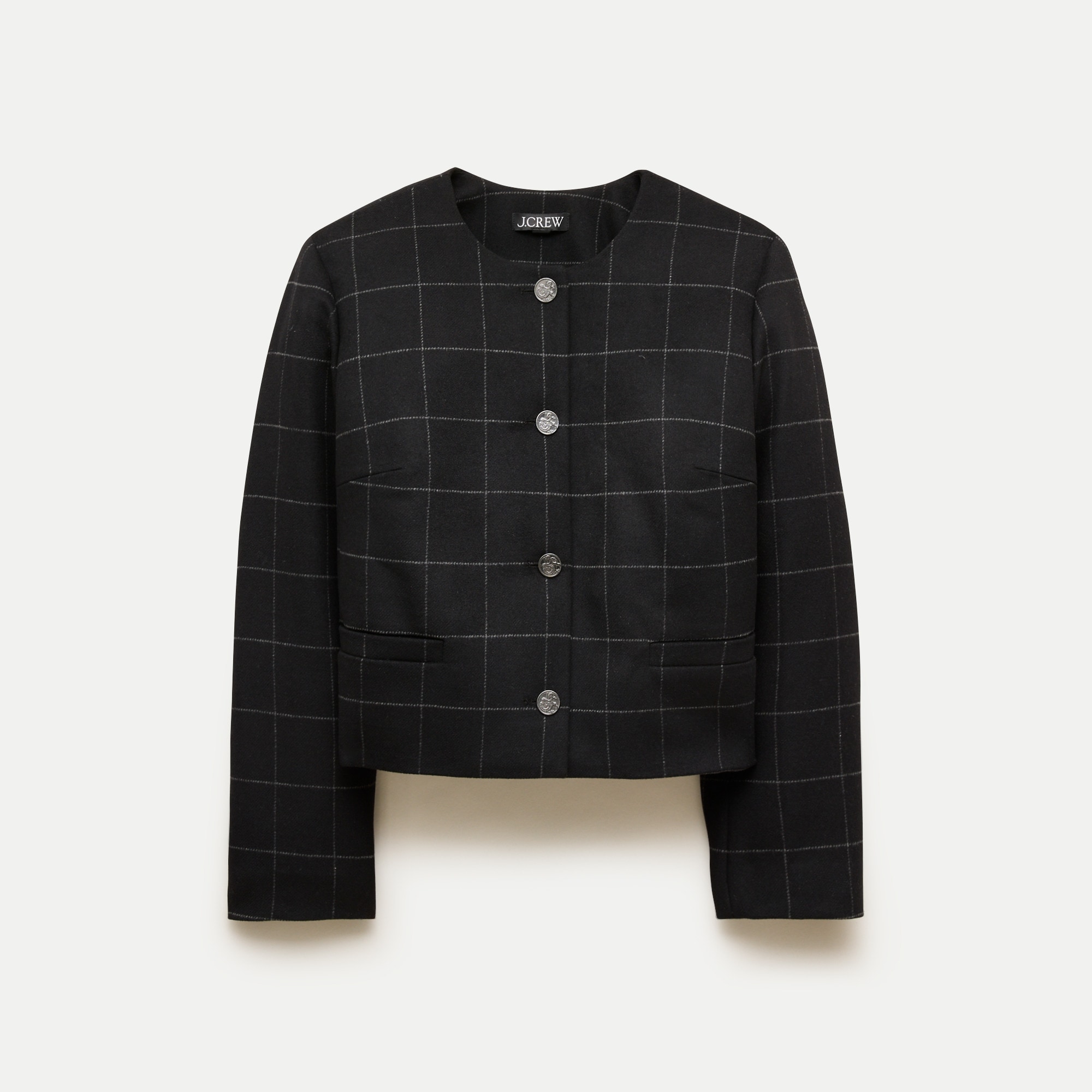 Lady jacket in windowpane wool blend