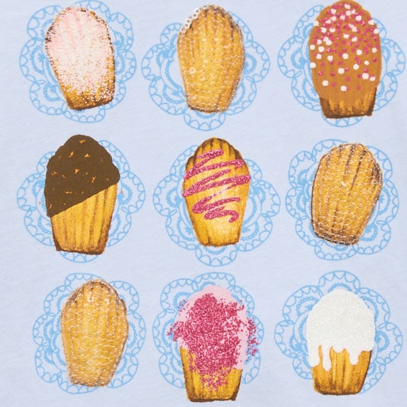 Girls' long-sleeve madeleine graphic T-shirt with sequins MADELEINES MULTI