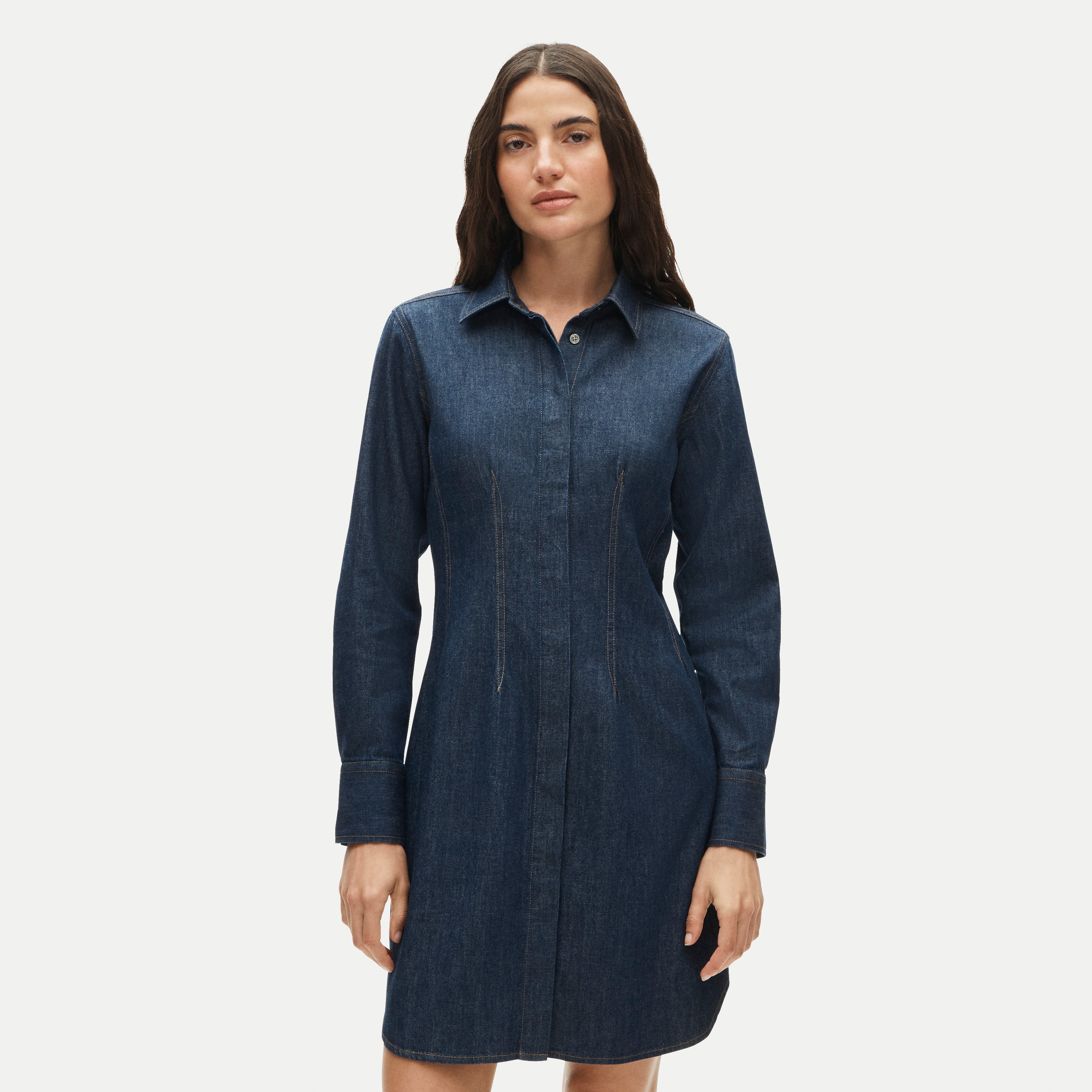 white dress shirt women Women's Modern Fit in Blue Stripe Prom Dresses Cocktail And Festival-Outfits Size:EU 36 Adjustable button cuffs tailor