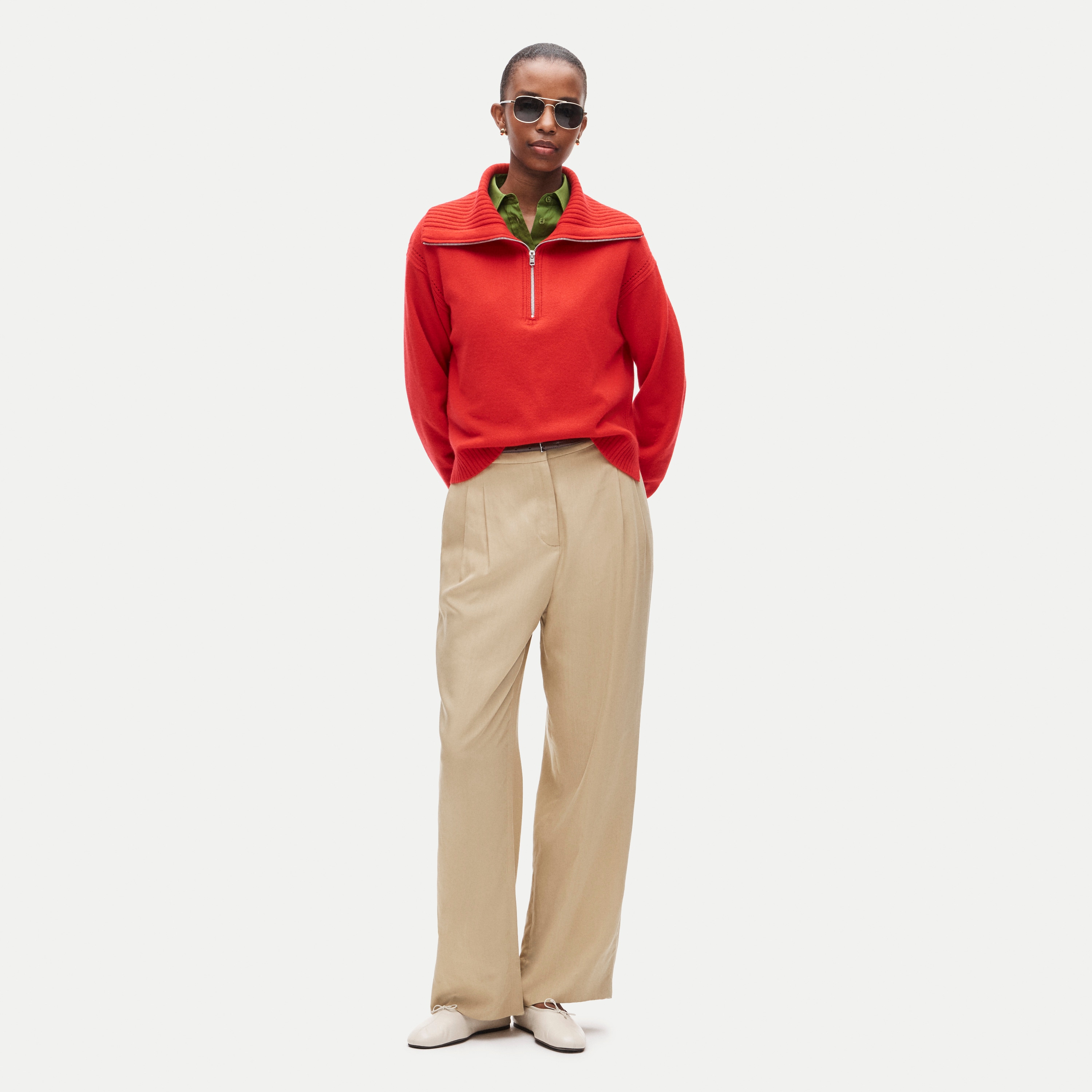 Cashmere quarter-zip sweater - thumbnail 4