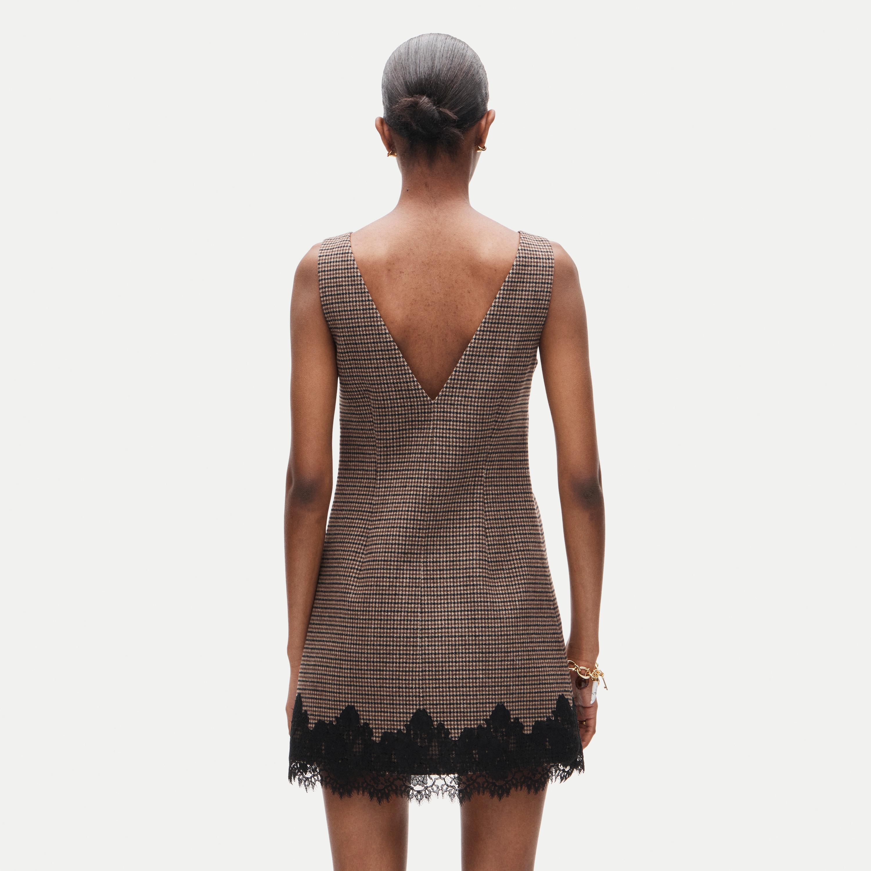 Billie dress in houndstooth wool blend