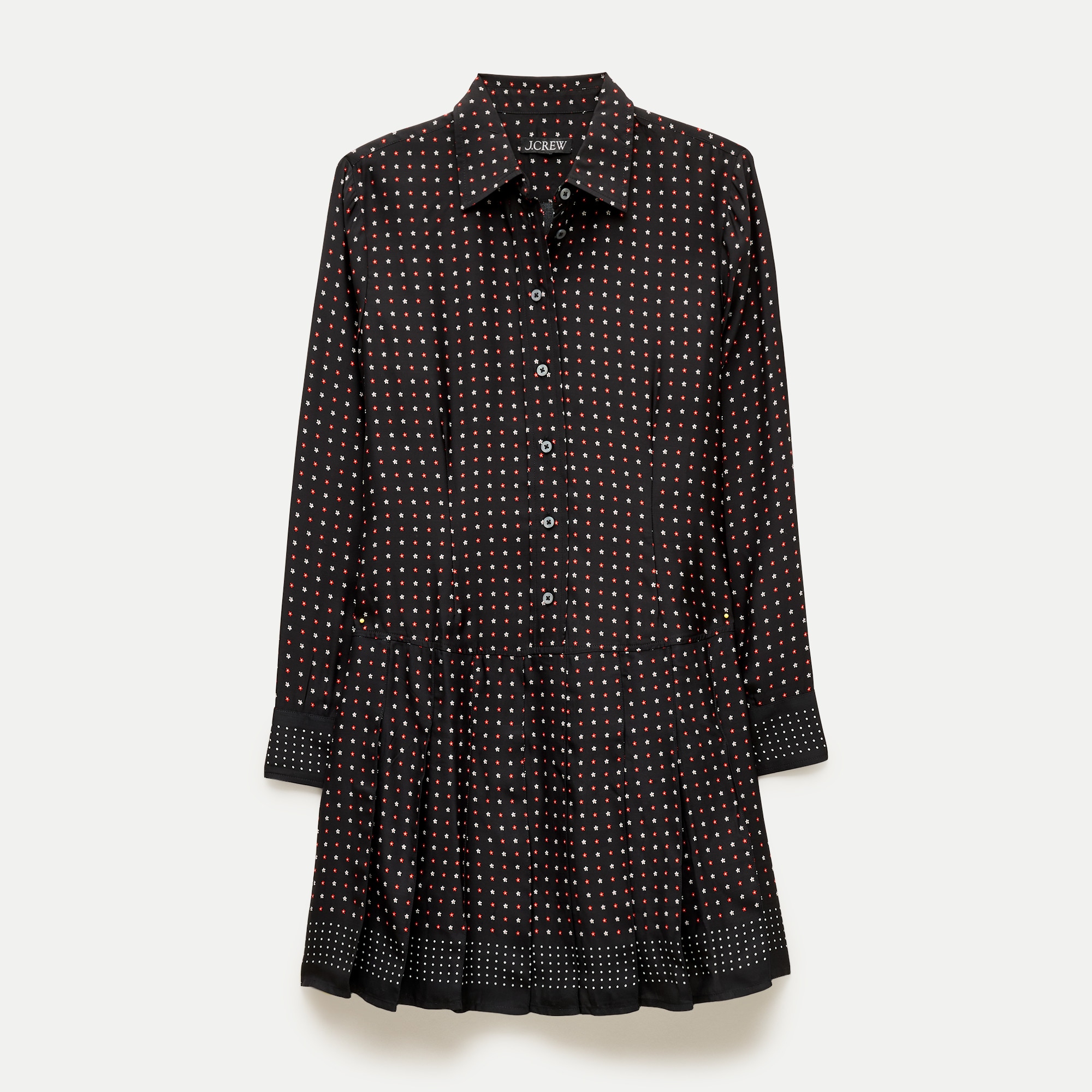 Ophelia long-sleeve dress in daisy-print viscose twill
