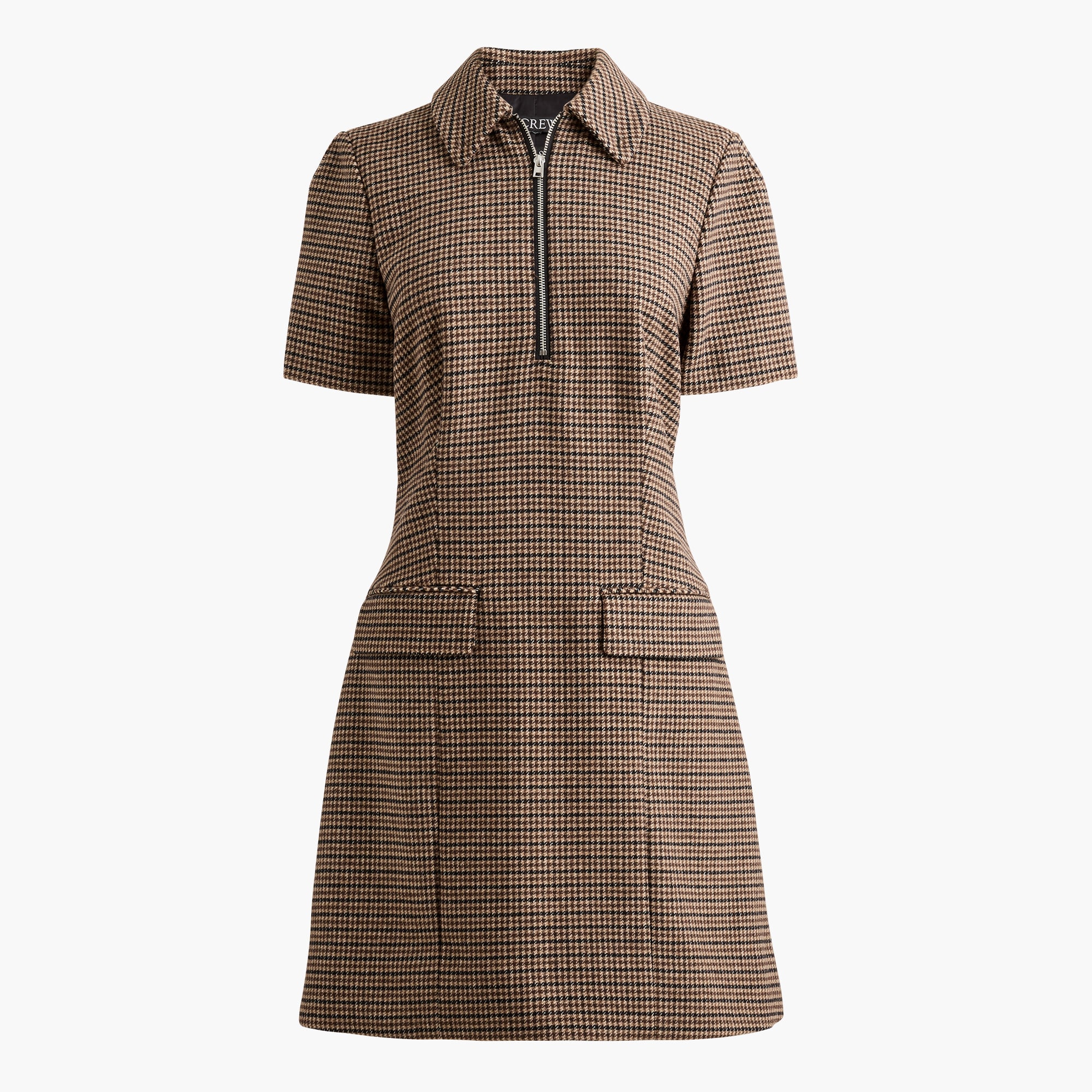 Parc dress in houndstooth wool blend