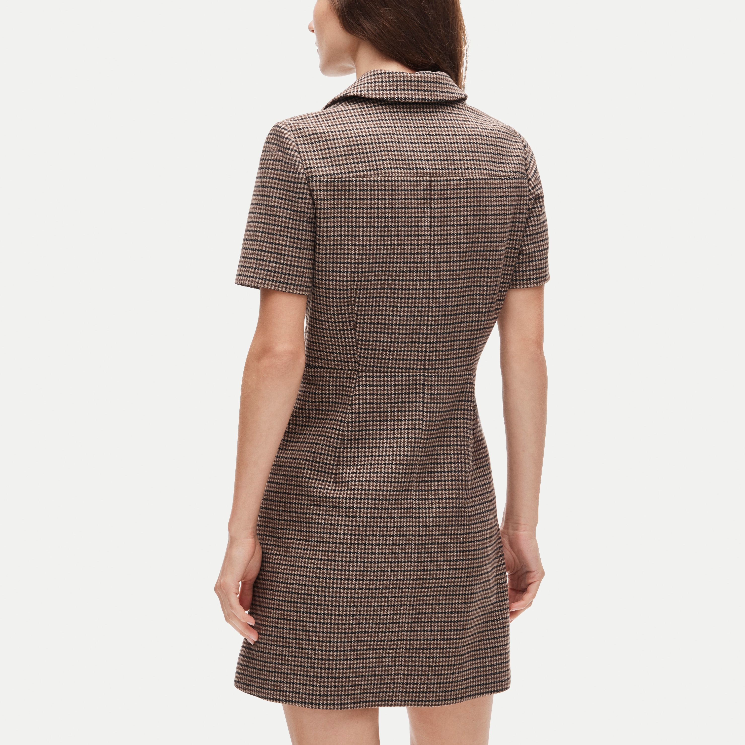Parc dress in houndstooth wool blend
