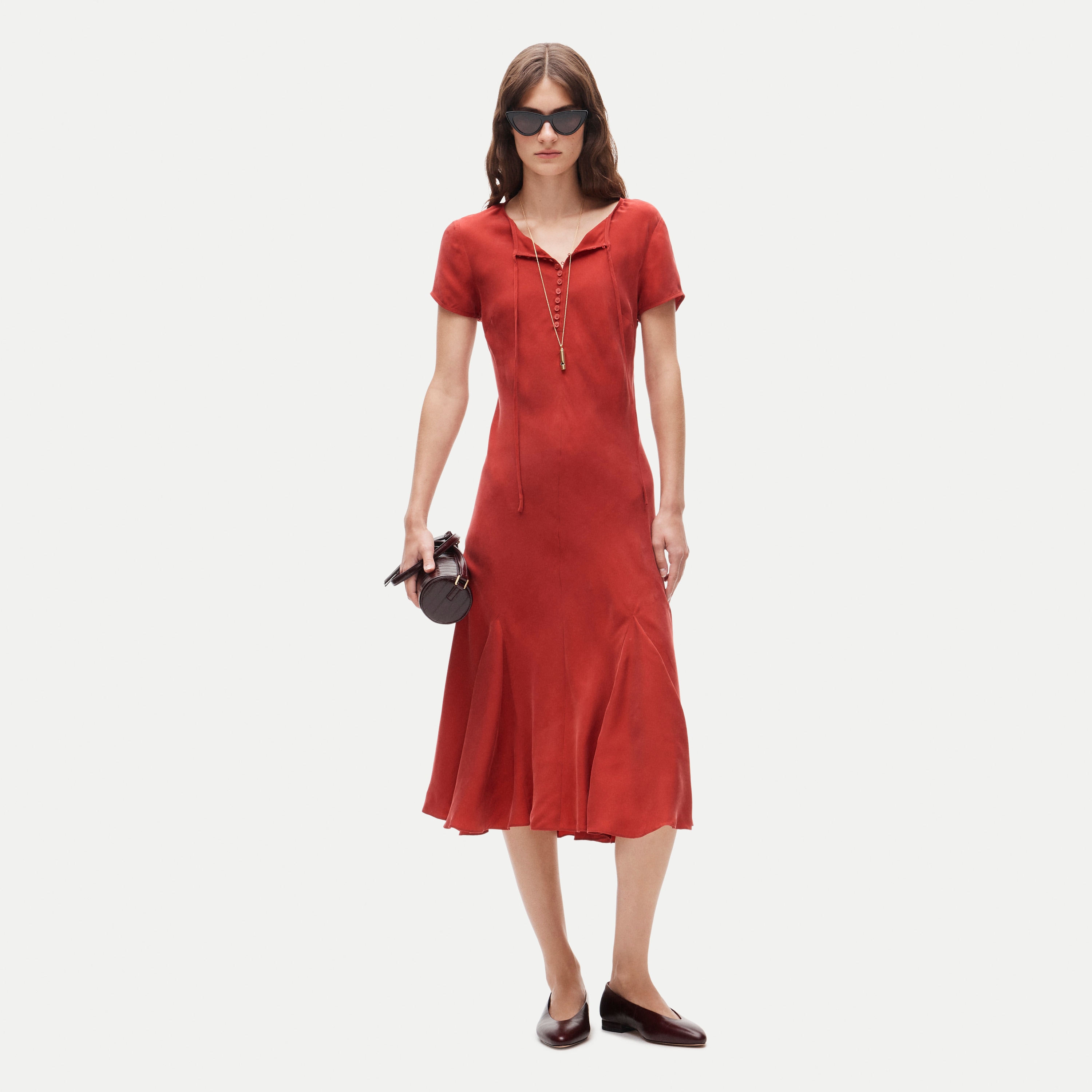 Natasha slip dress in cupro blend
