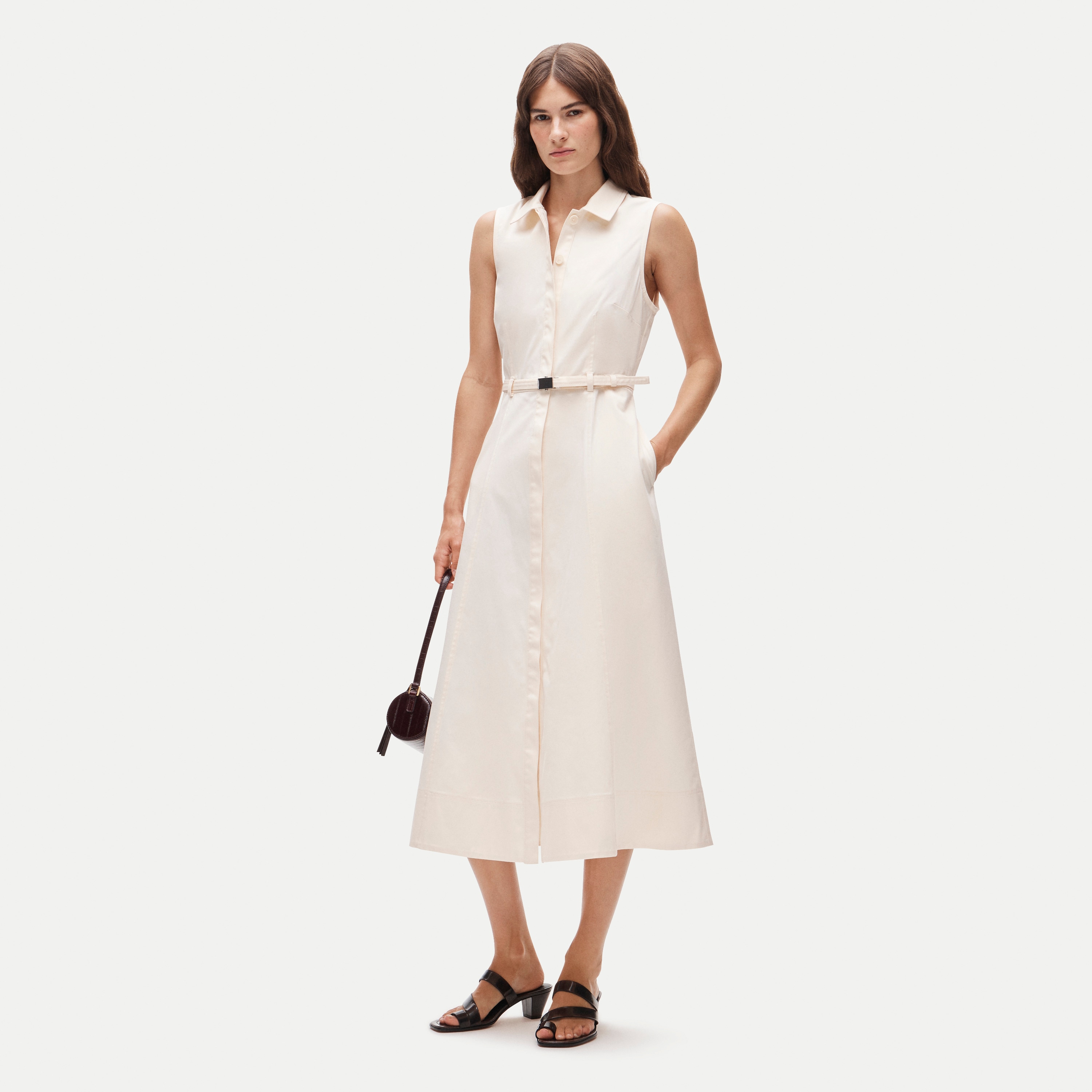 Belted shirt-dress