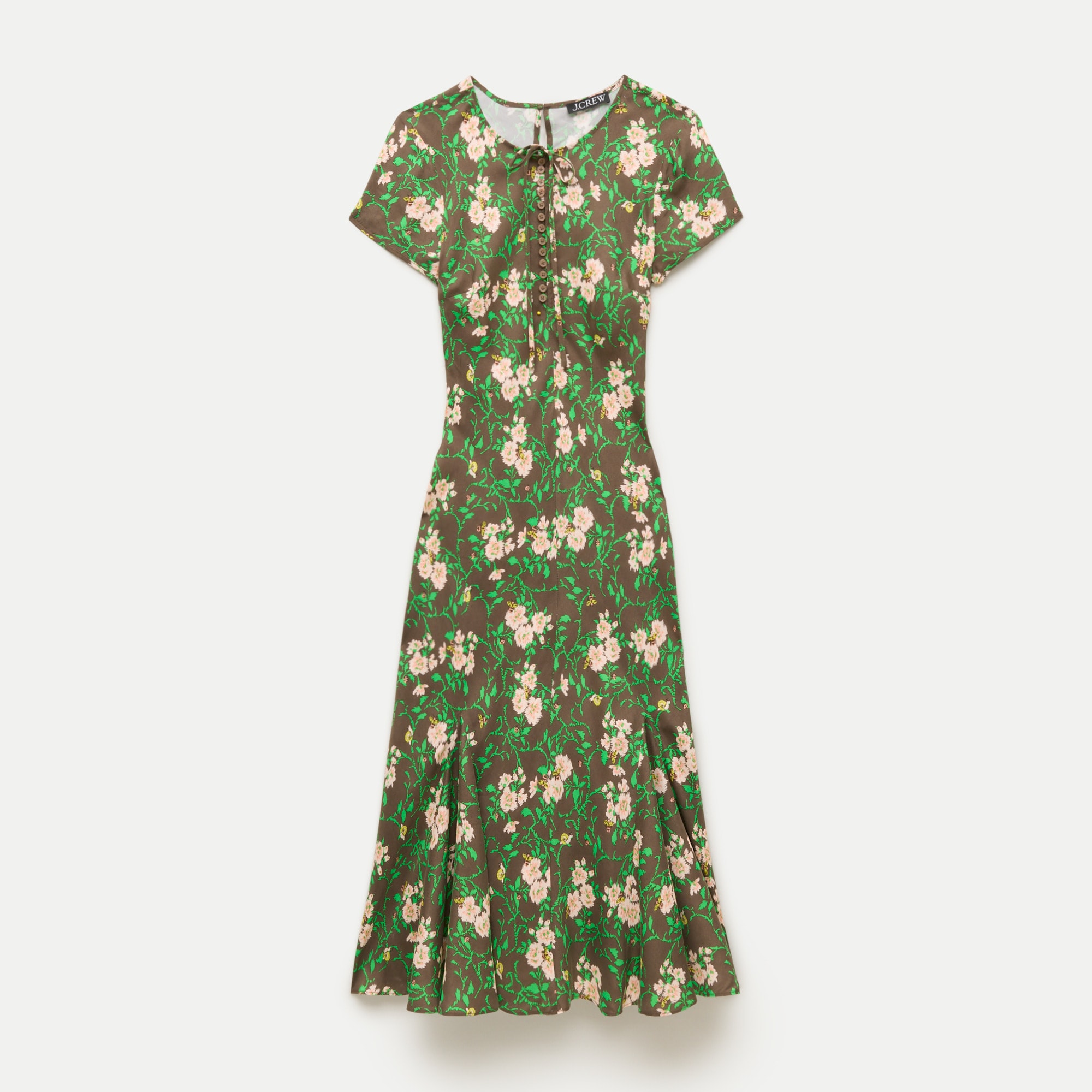 Natasha slip dress in honeybee floral-print cupro blend