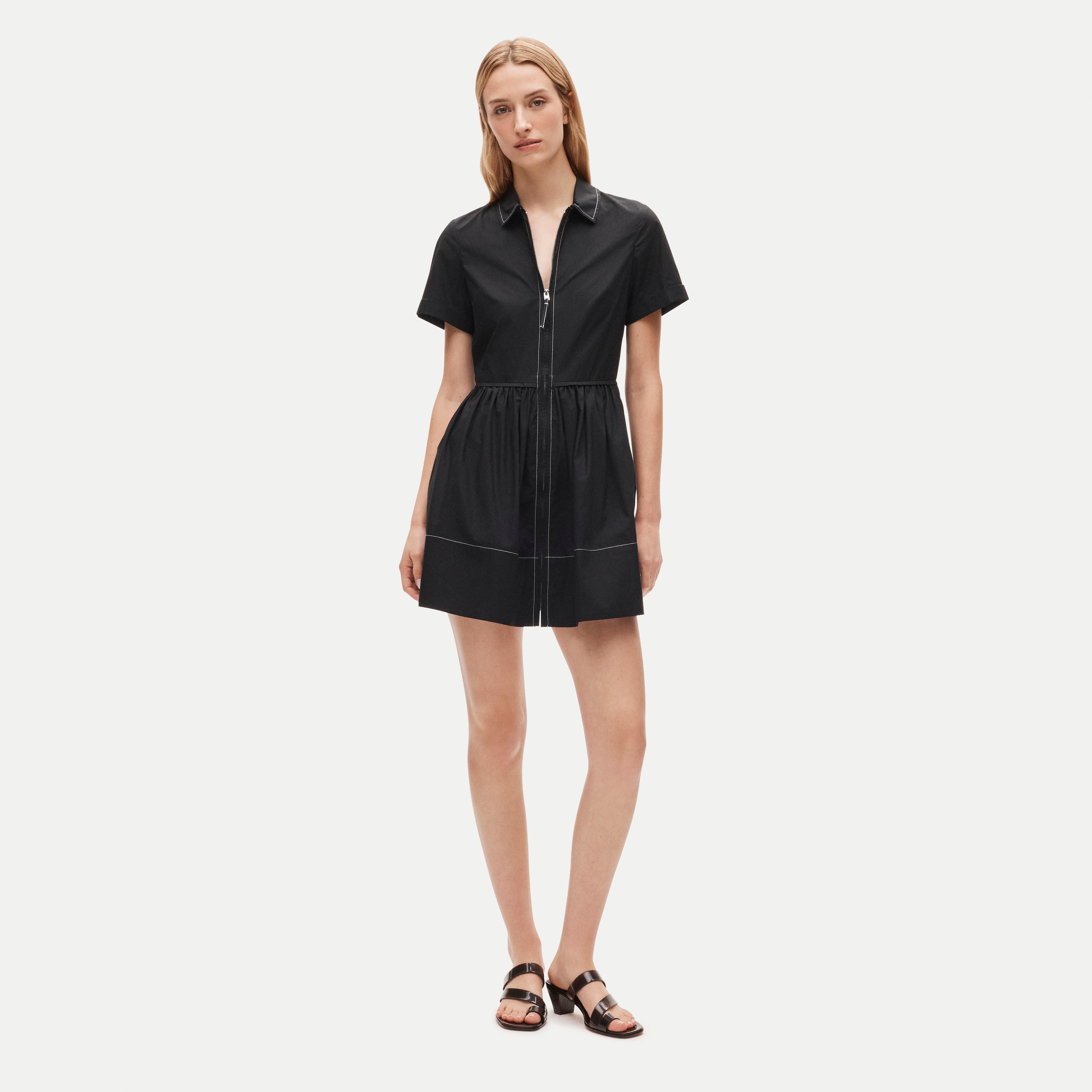 Mini Zip-up Shirt-dress In Cotton Poplin For Women | J.Crew