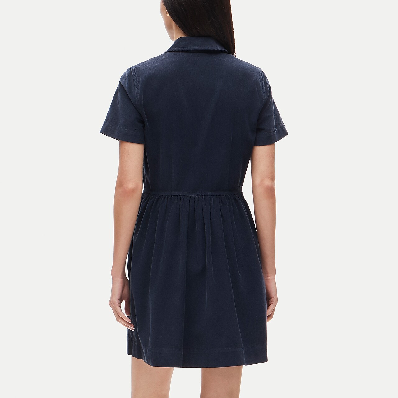 Denim Shift Dress With Eyelet Hem For Women
