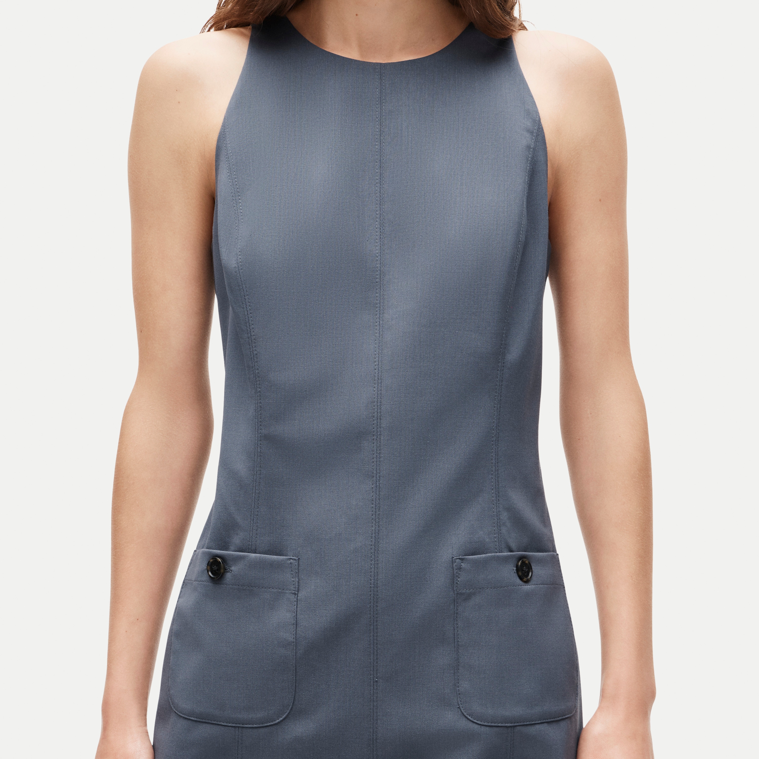 Mini sheath dress in lightspun wool blend
