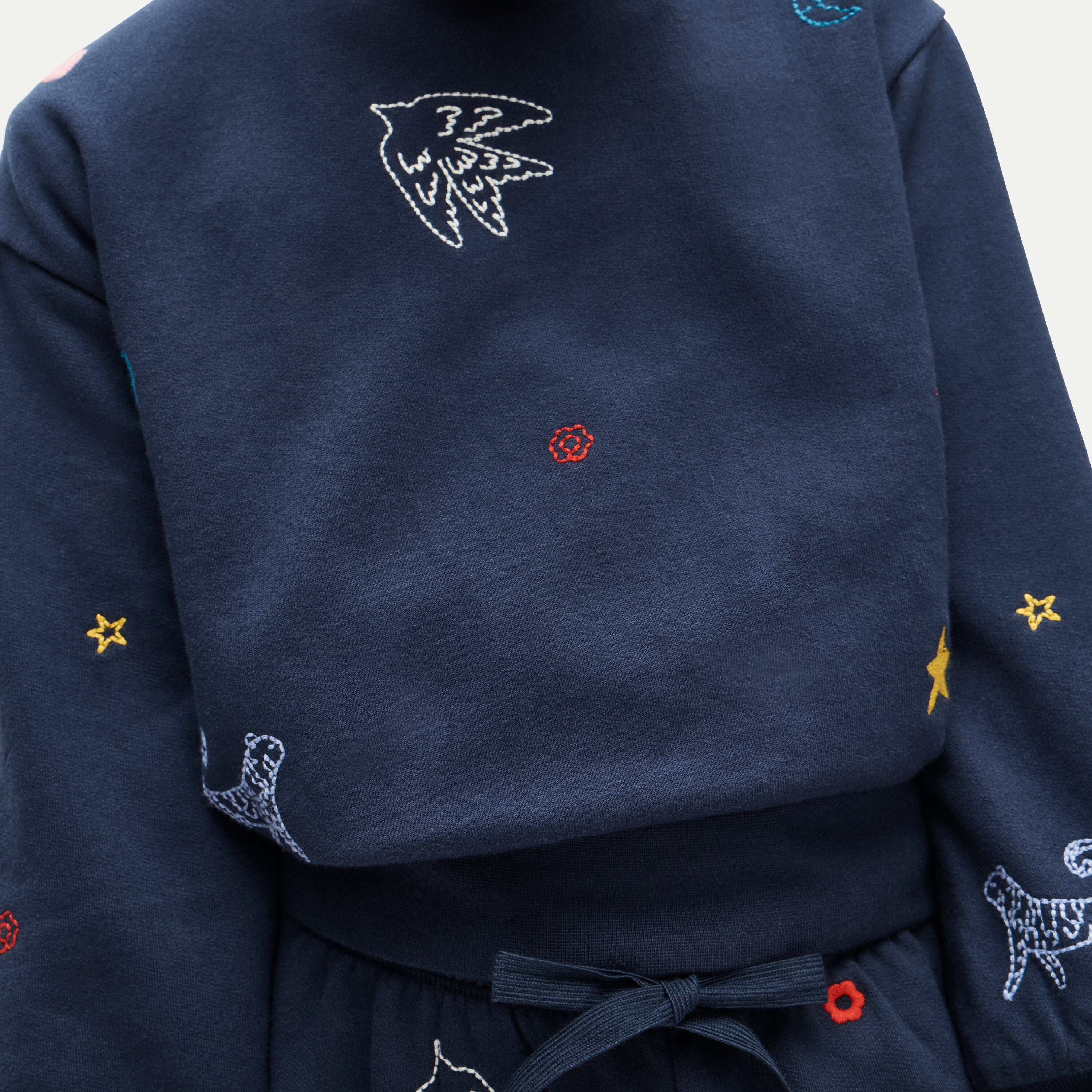 Girls' everyday crewneck sweatshirt in embellished cozy rib