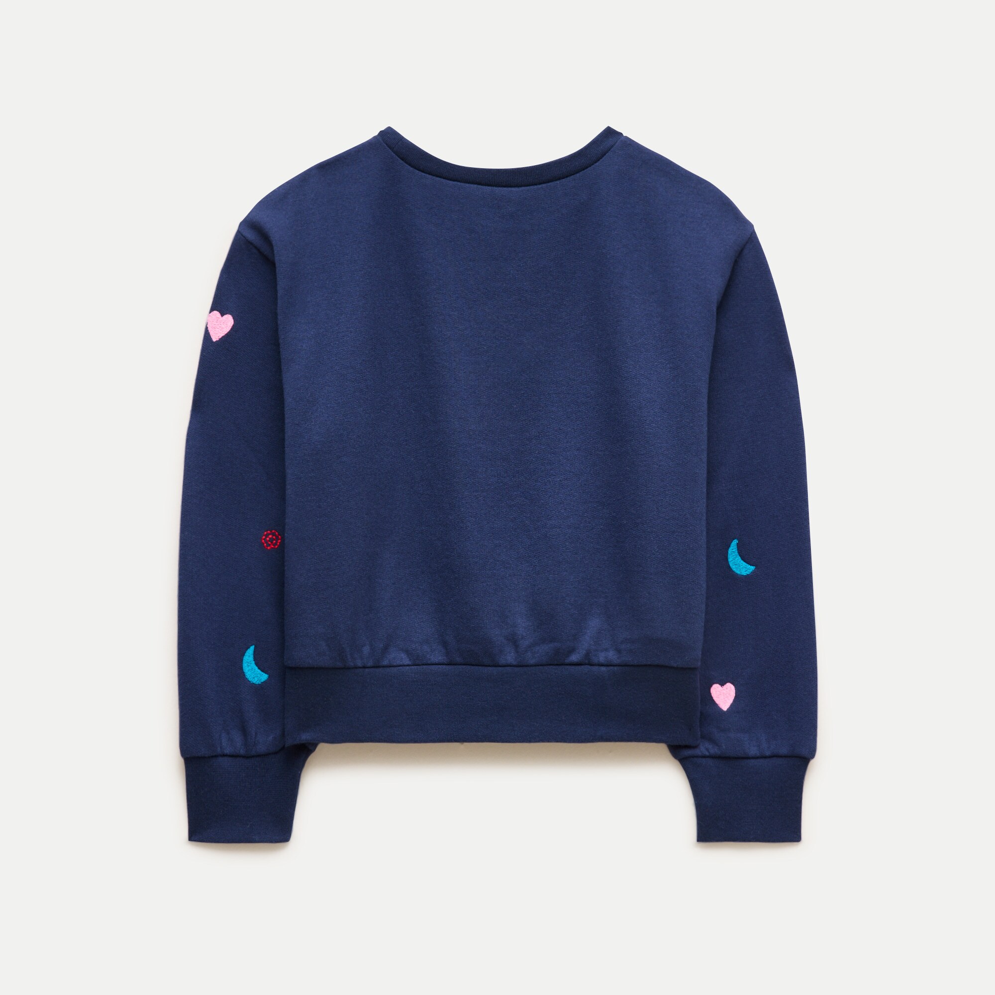 Girls' everyday crewneck sweatshirt in embellished cozy rib