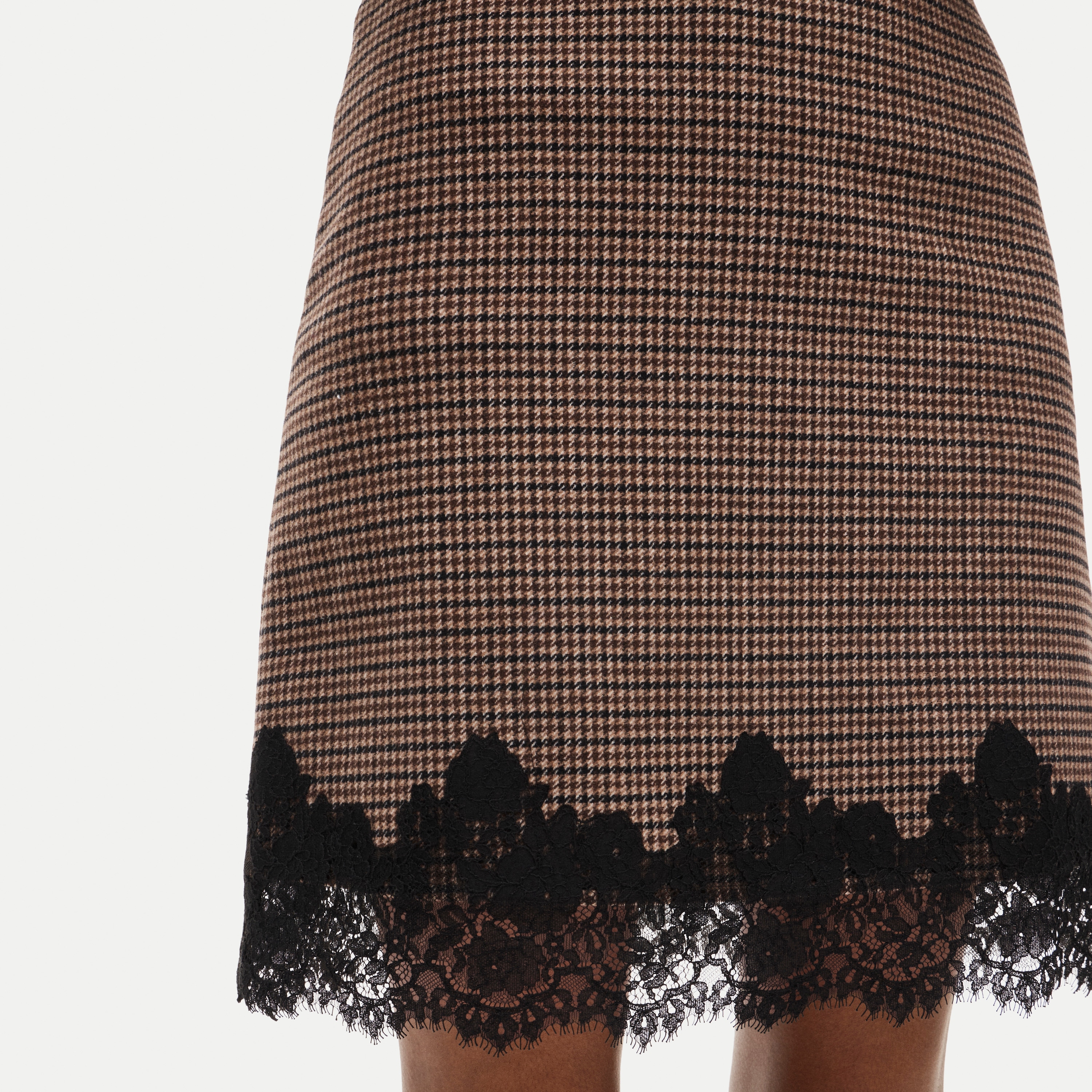 Fairfax lace skirt in houndstooth wool blend - thumbnail 2