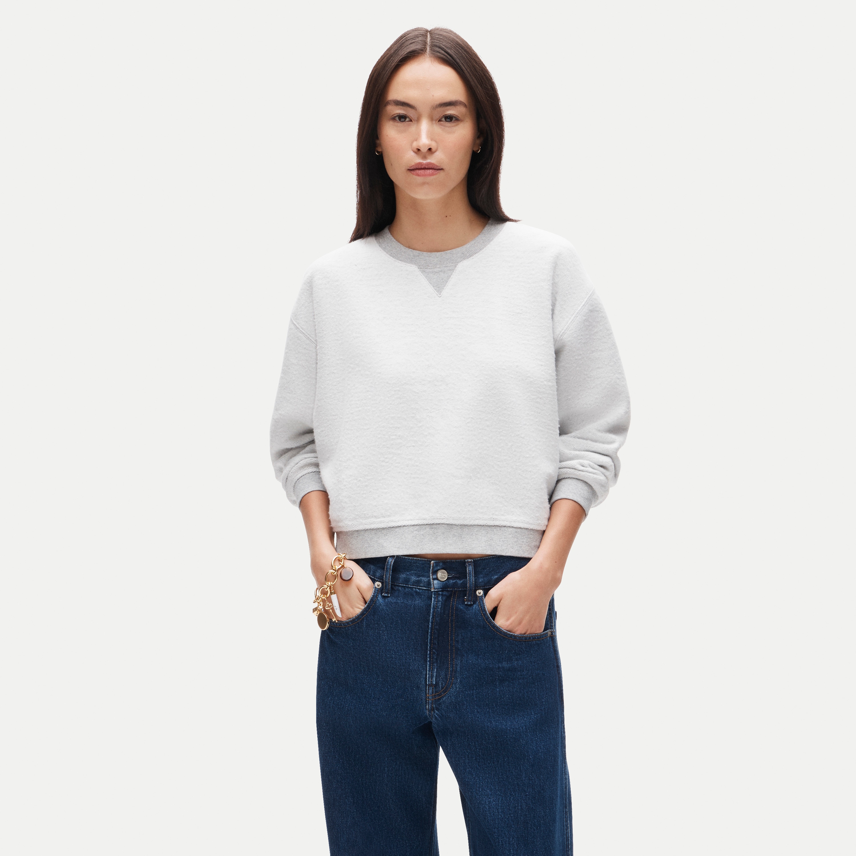 Vintage fleece inside-out crewneck sweatshirt