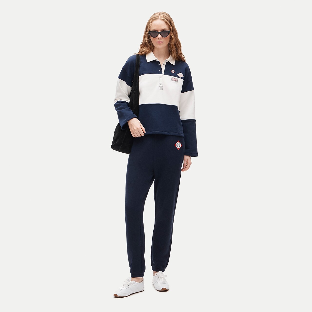Tipped V-neck Hoodie In Striped Mariner Cloth For Women | J.Crew