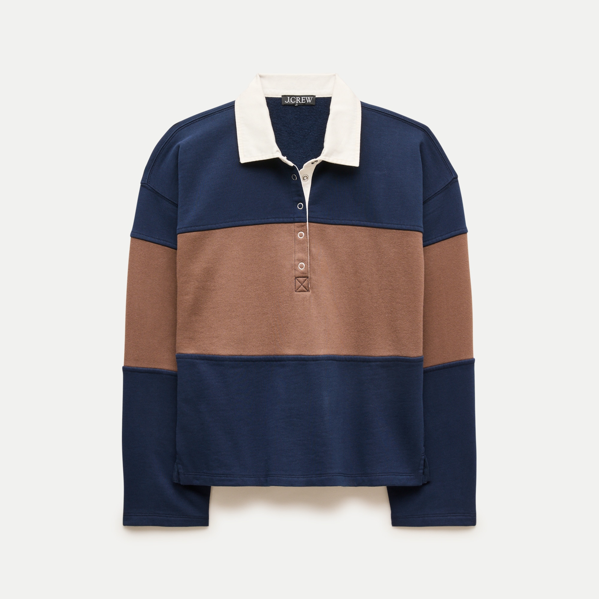 Vintage fleece rugby sweatshirt in stripe