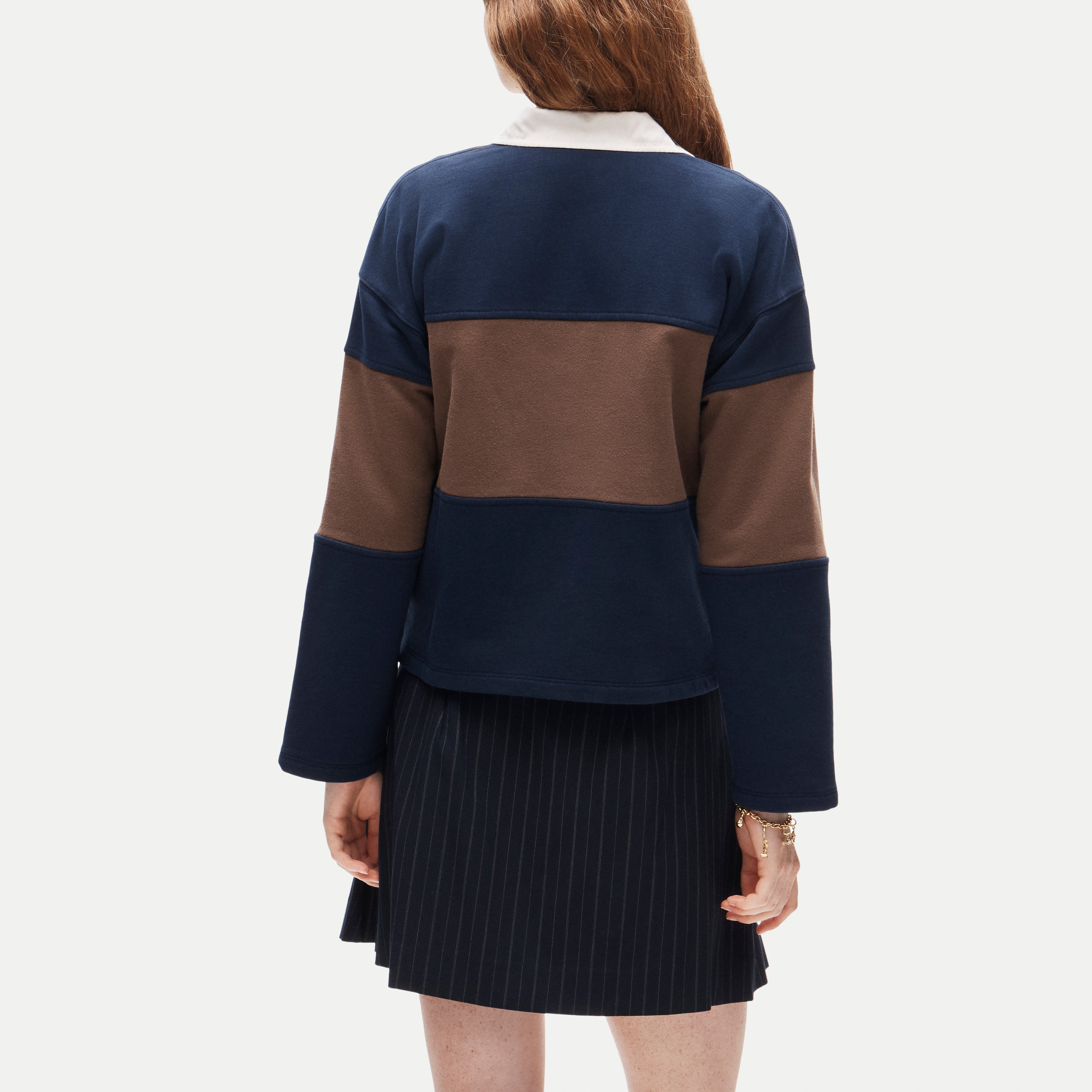 Vintage fleece rugby sweatshirt in stripe
