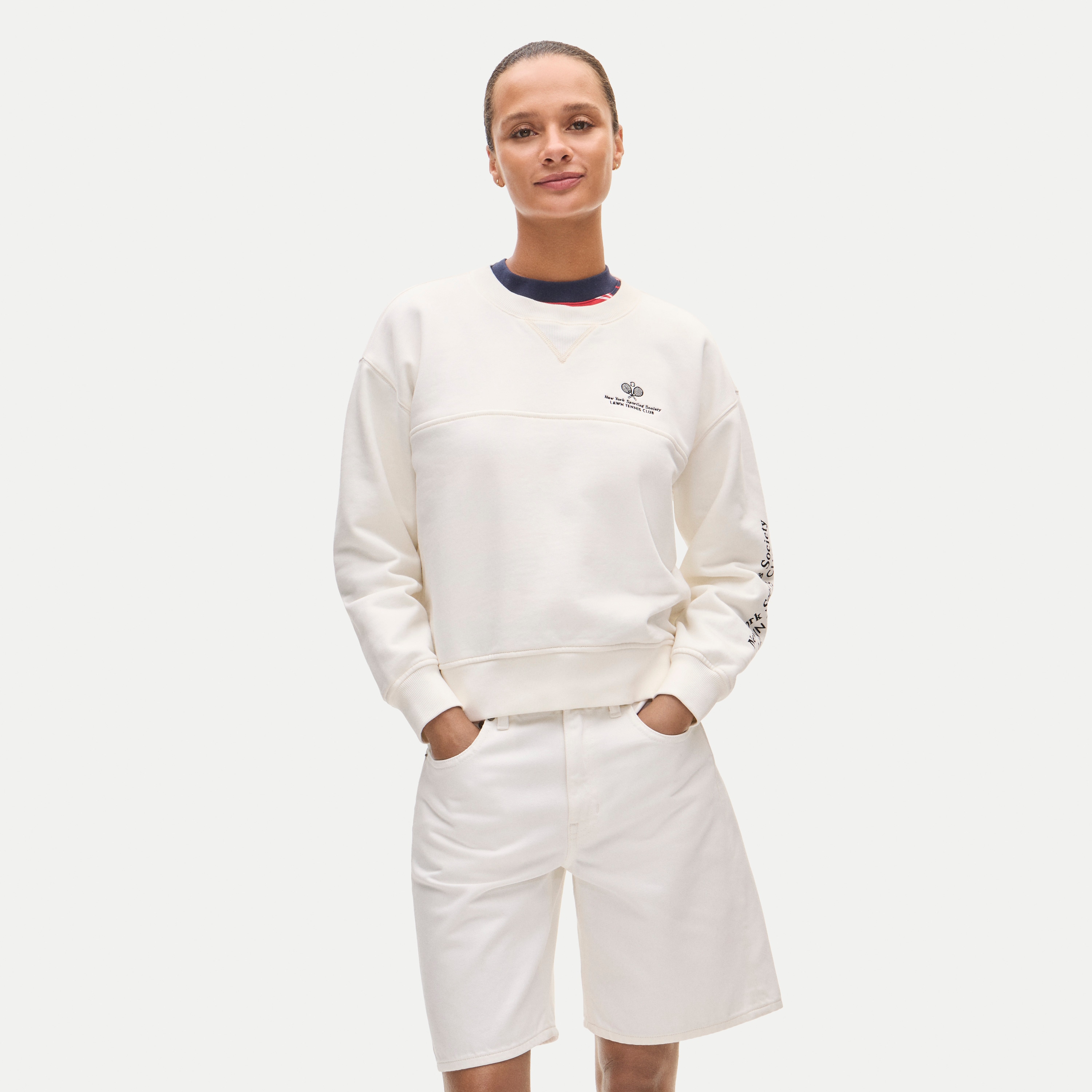 Vintage fleece "Tennis Club" graphic sweatshirt